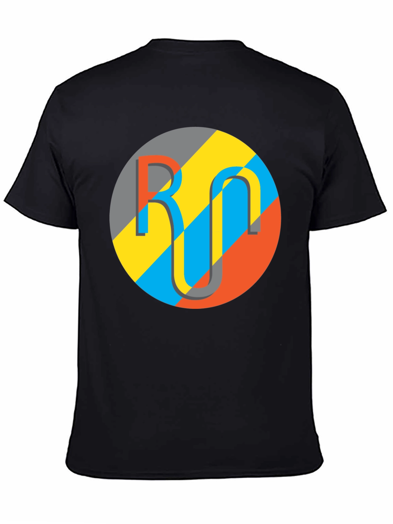 Geometric Logo Graphic Tee - Casual Black T-Shirt