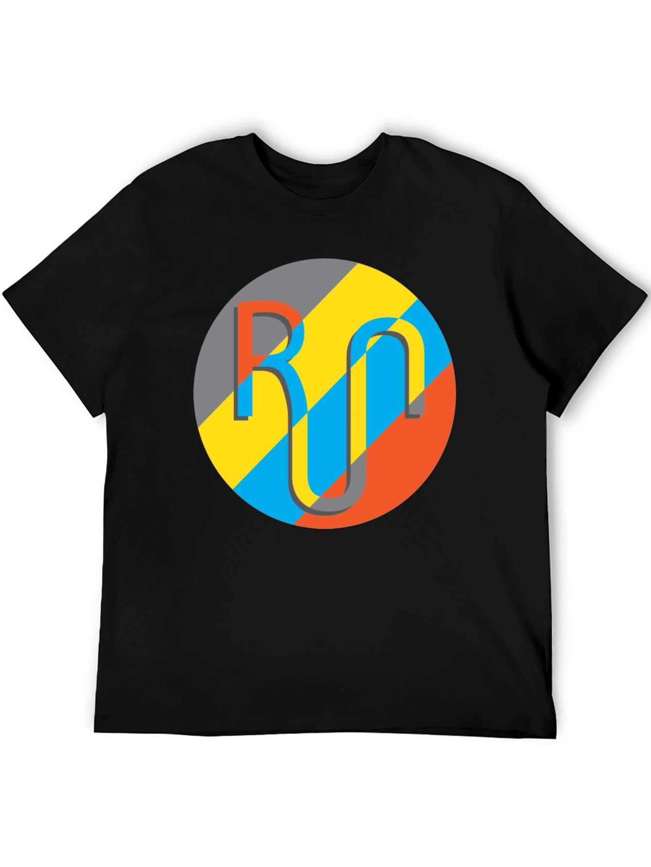 Geometric Logo Graphic Tee - Casual Black T-Shirt
