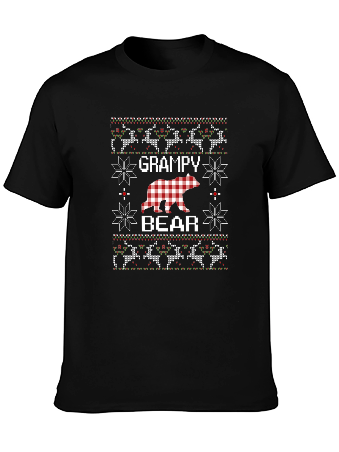 Grampy Bear Ugly Christmas Sweater Style T-Shirt
