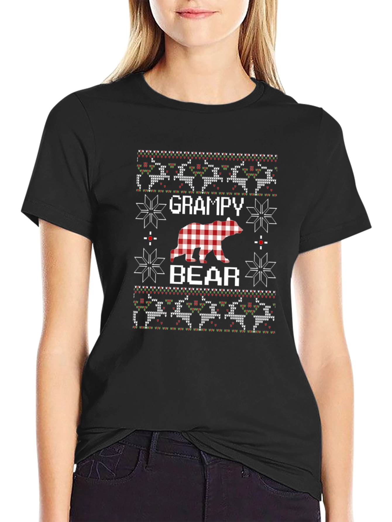 Grampy Bear Ugly Christmas Sweater Style T-Shirt