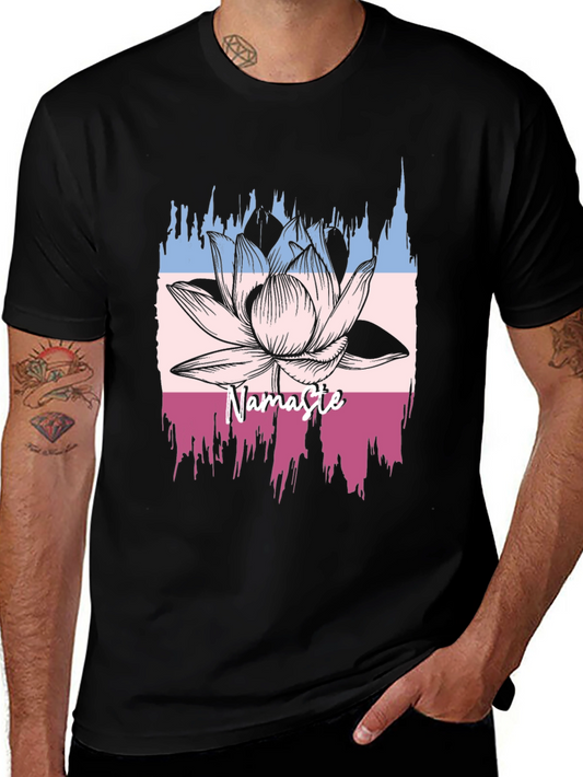 Namaste Lotus Graphic T-Shirt - Black