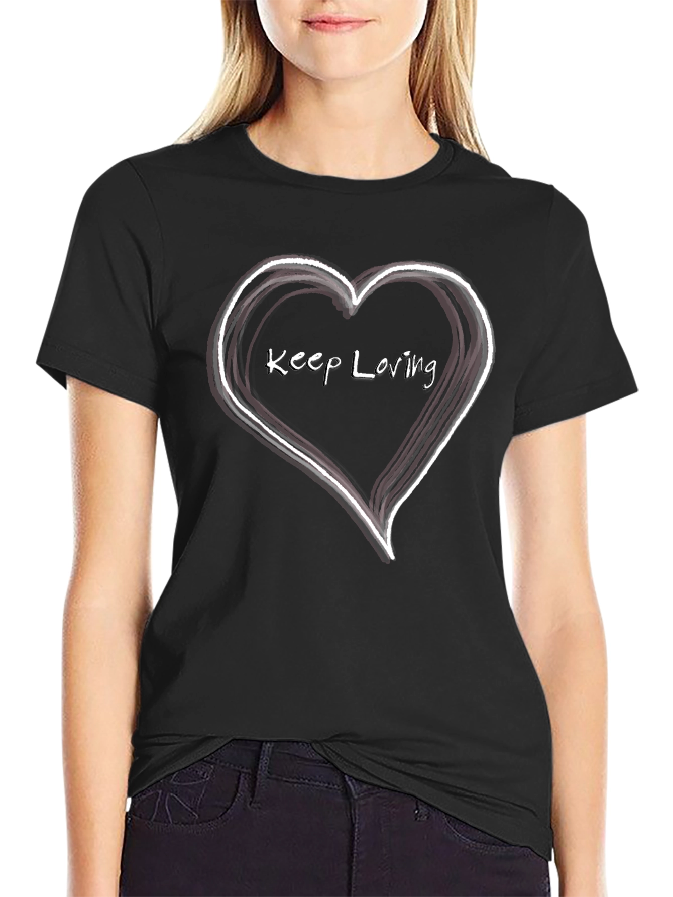 Keep Loving Heart Graphic T-Shirt