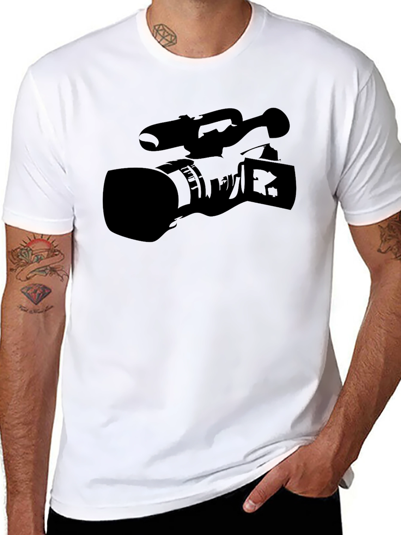 Camera Graphic Black T-Shirt - Videographer Apparel