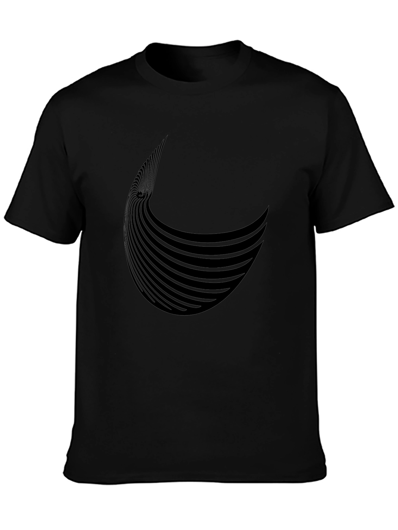 Stylish Black Graphic Tee - Abstract Design