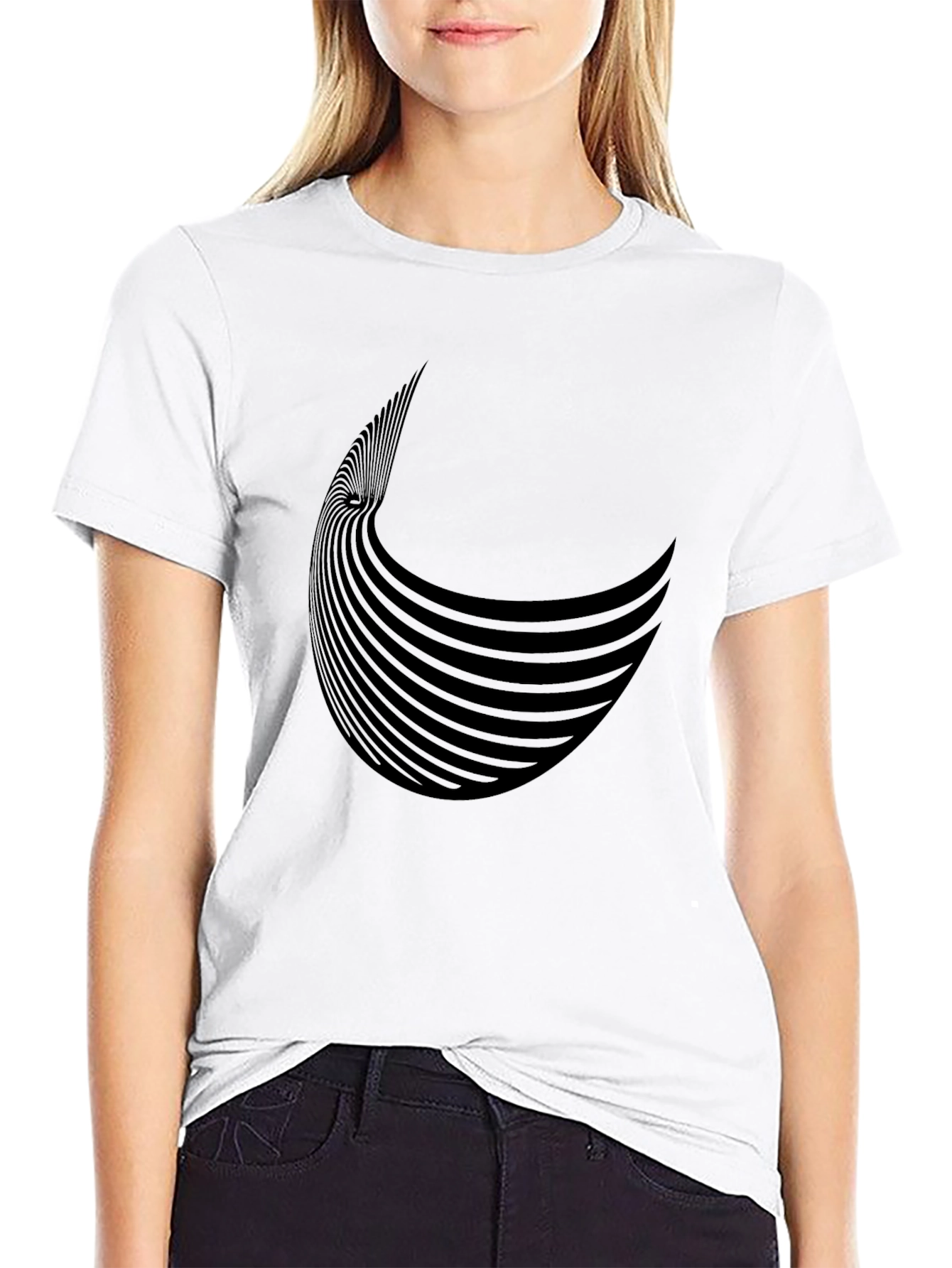 Stylish Black Graphic Tee - Abstract Design