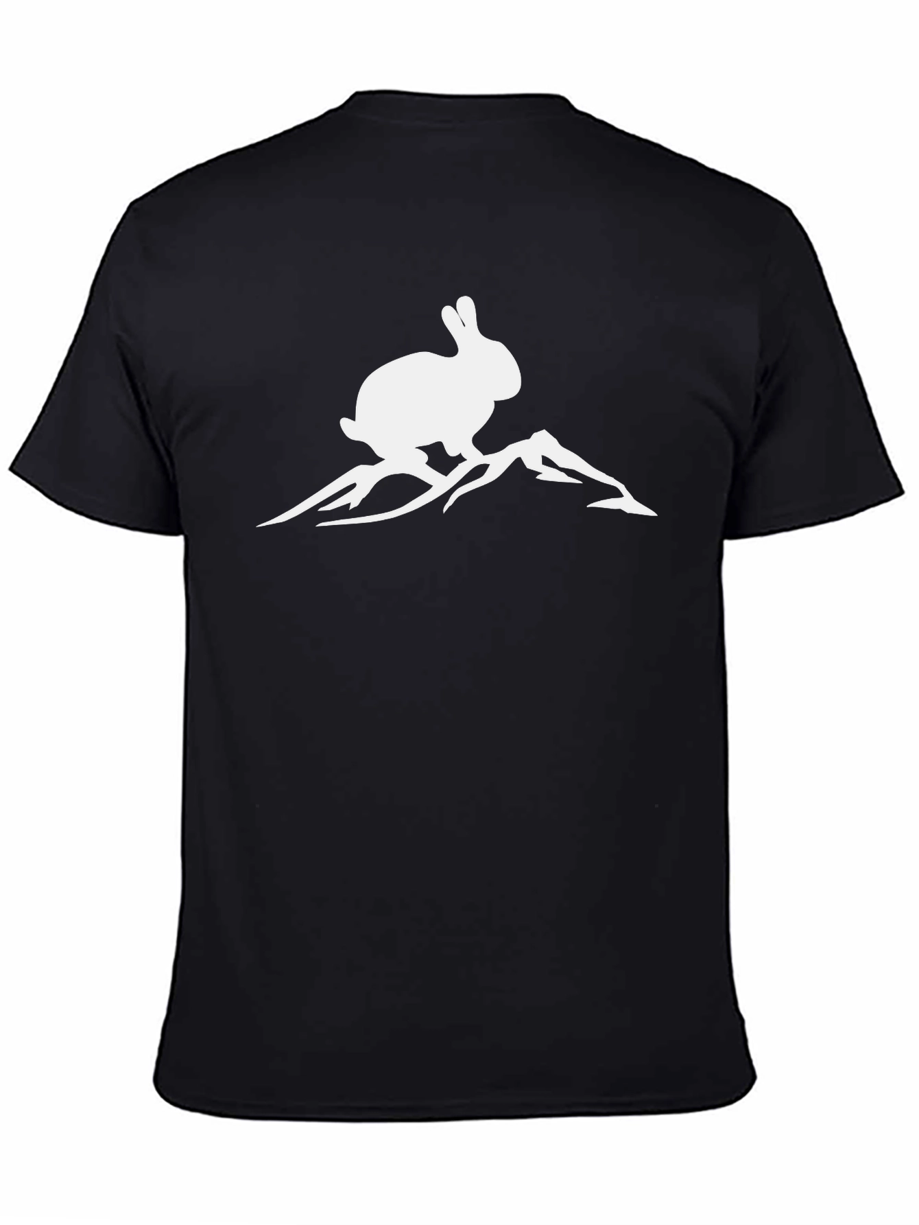 Rabbit Mountain Graphic Tee - Black Cotton T-Shirt