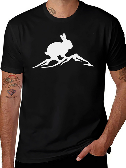 Rabbit Mountain Graphic Tee - Black Cotton T-Shirt