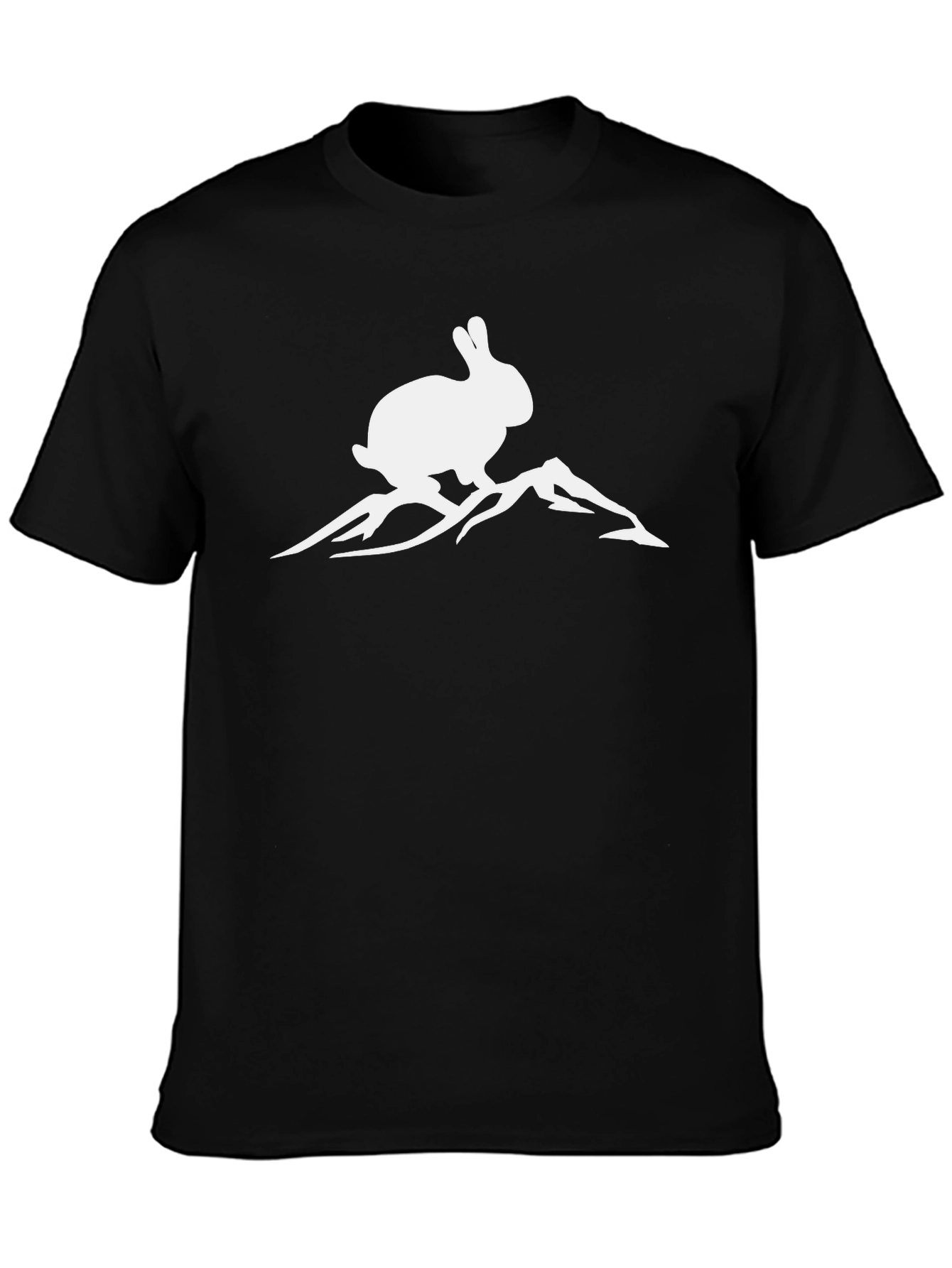 Rabbit Mountain Graphic Tee - Black Cotton T-Shirt