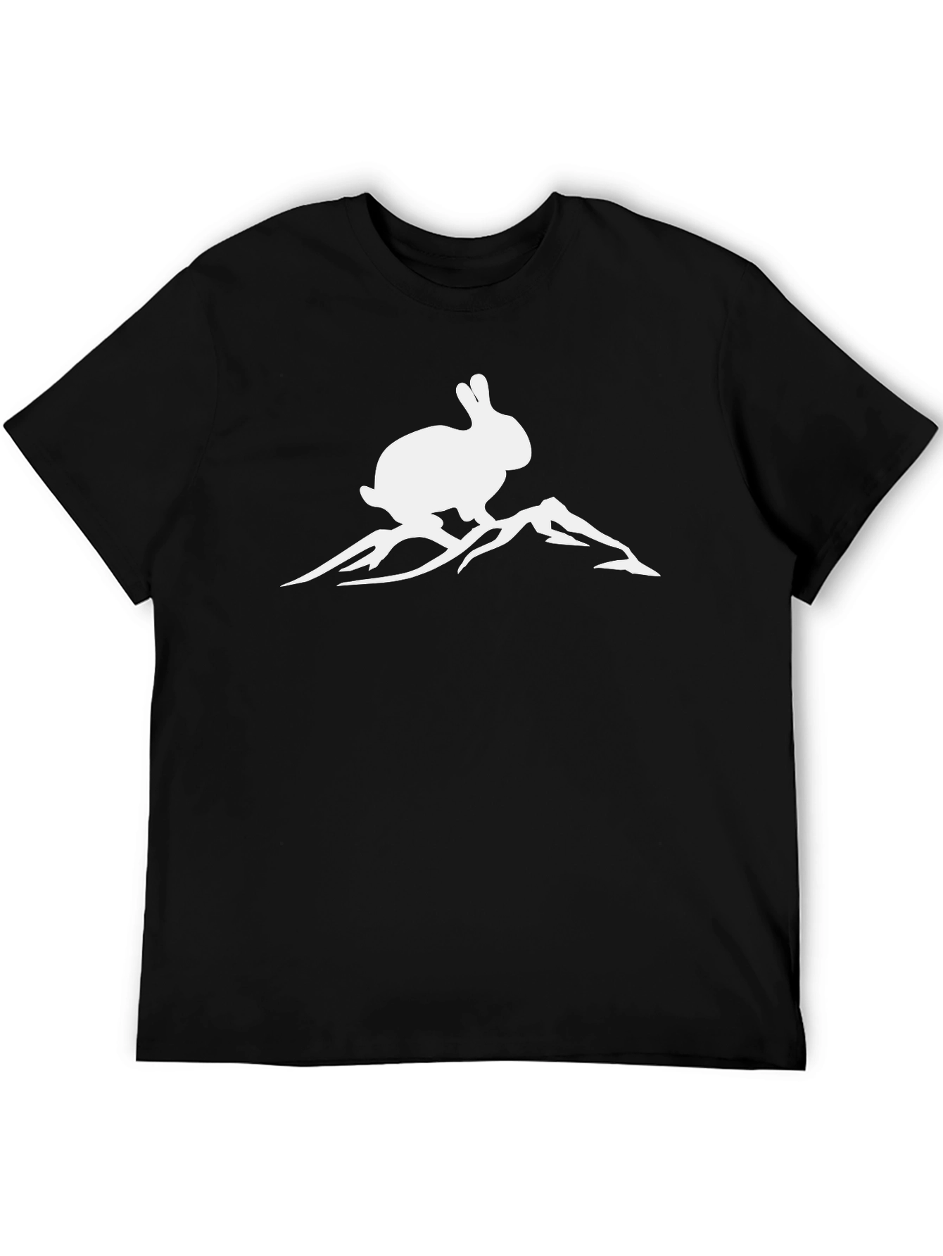 Rabbit Mountain Graphic Tee - Black Cotton T-Shirt