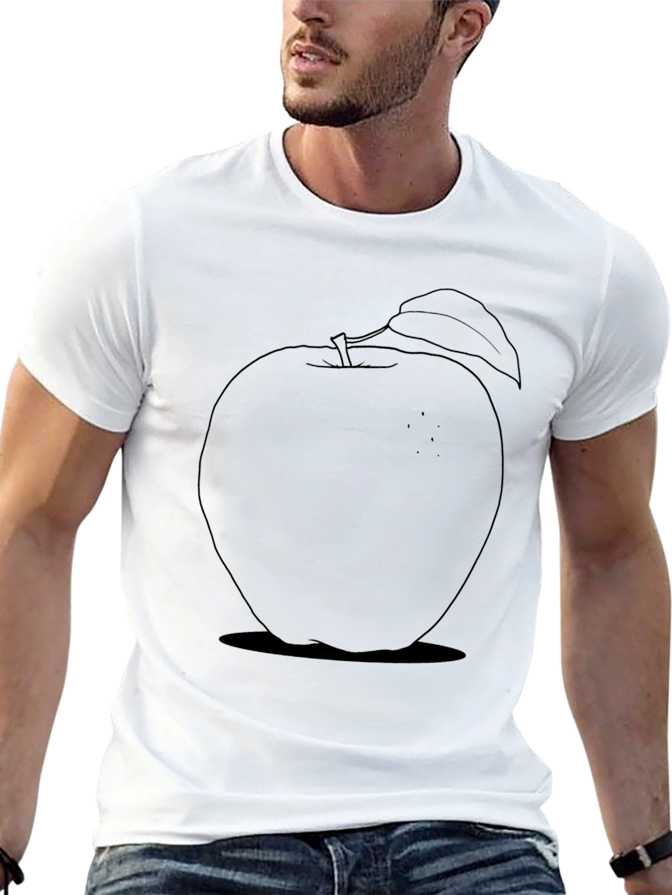 Apple Graphic Black Tee - Casual Comfort