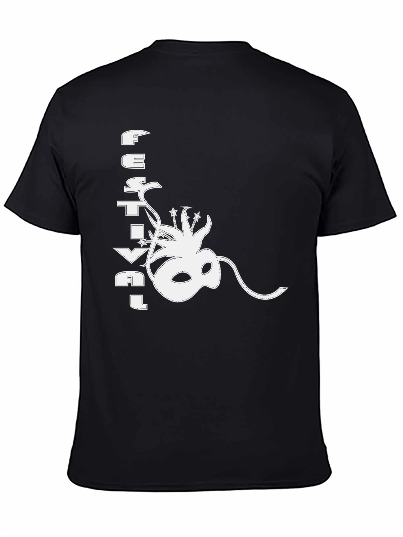 Festival Mask Graphic Black T-Shirt
