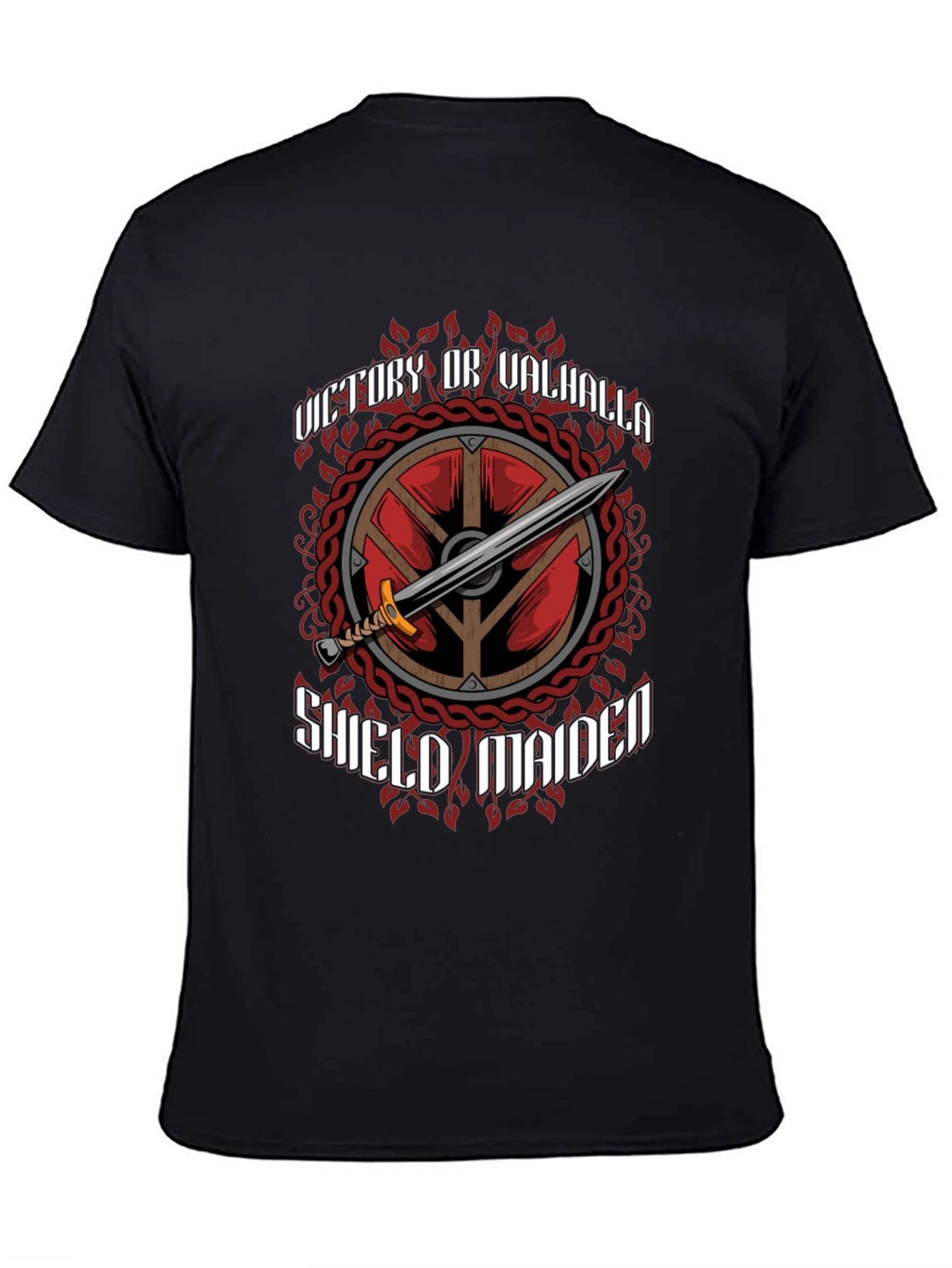 Victory or Valhalla Shield Maiden Viking T-Shirt
