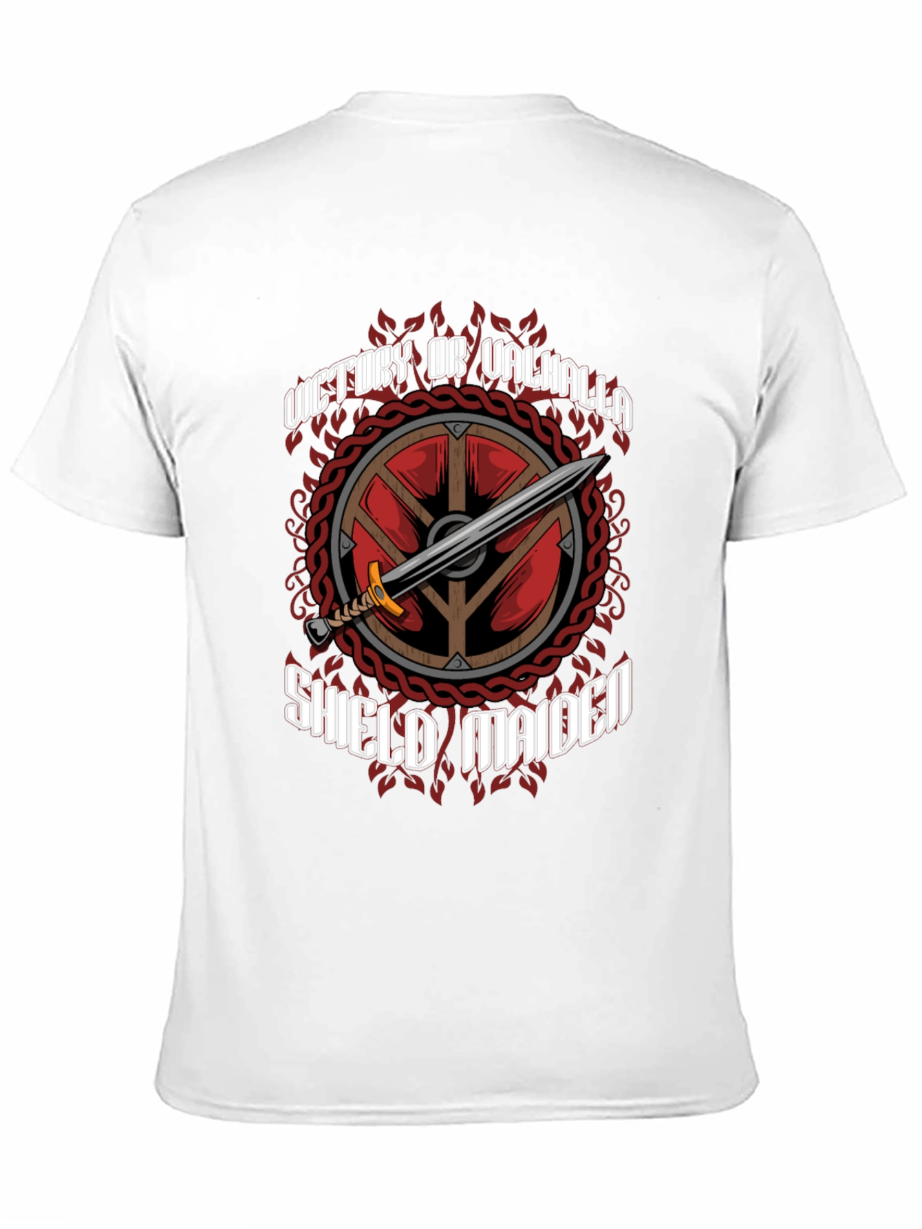 Victory or Valhalla Shield Maiden Viking T-Shirt
