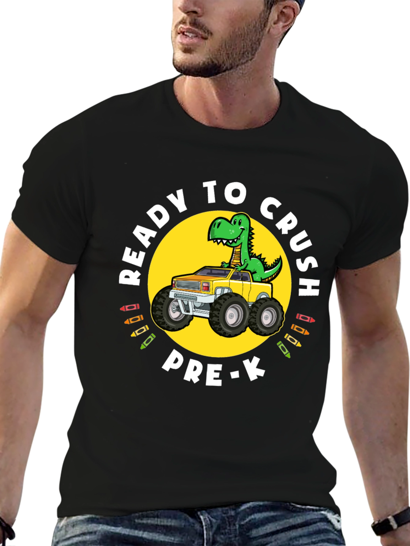 Ready to Crush Pre-K Dinosaur Truck T-Shirt