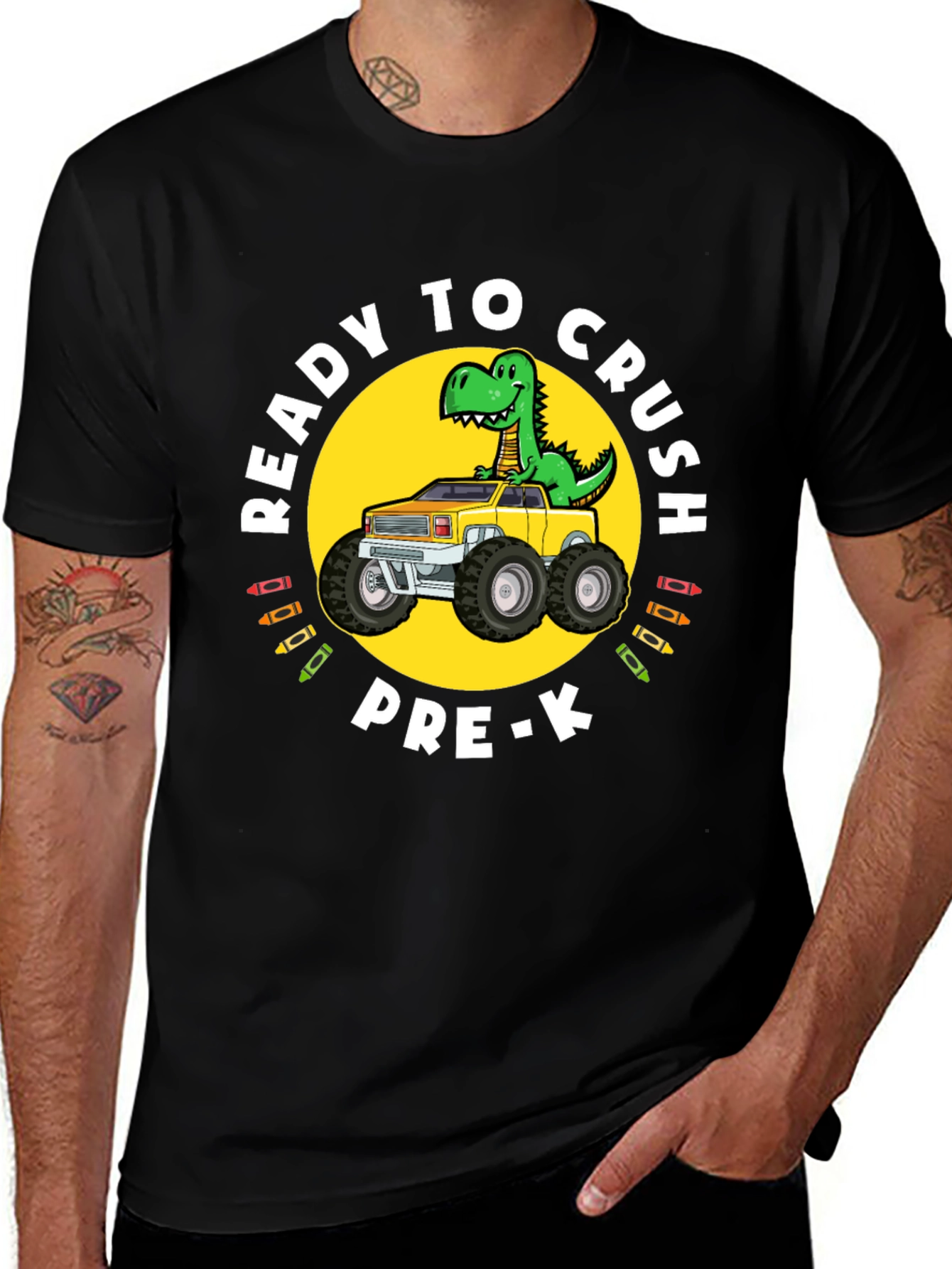 Ready to Crush Pre-K Dinosaur Truck T-Shirt