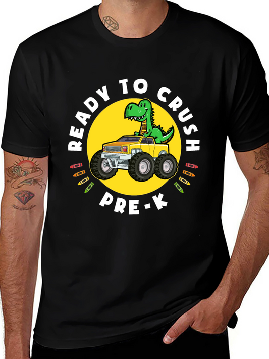 Ready to Crush Pre-K Dinosaur Truck T-Shirt