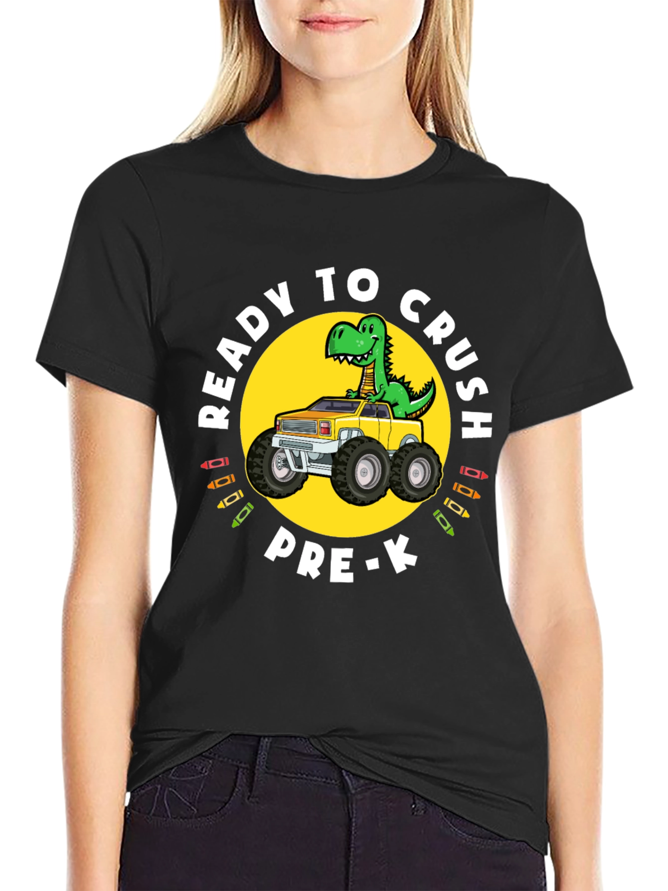 Ready to Crush Pre-K Dinosaur Truck T-Shirt