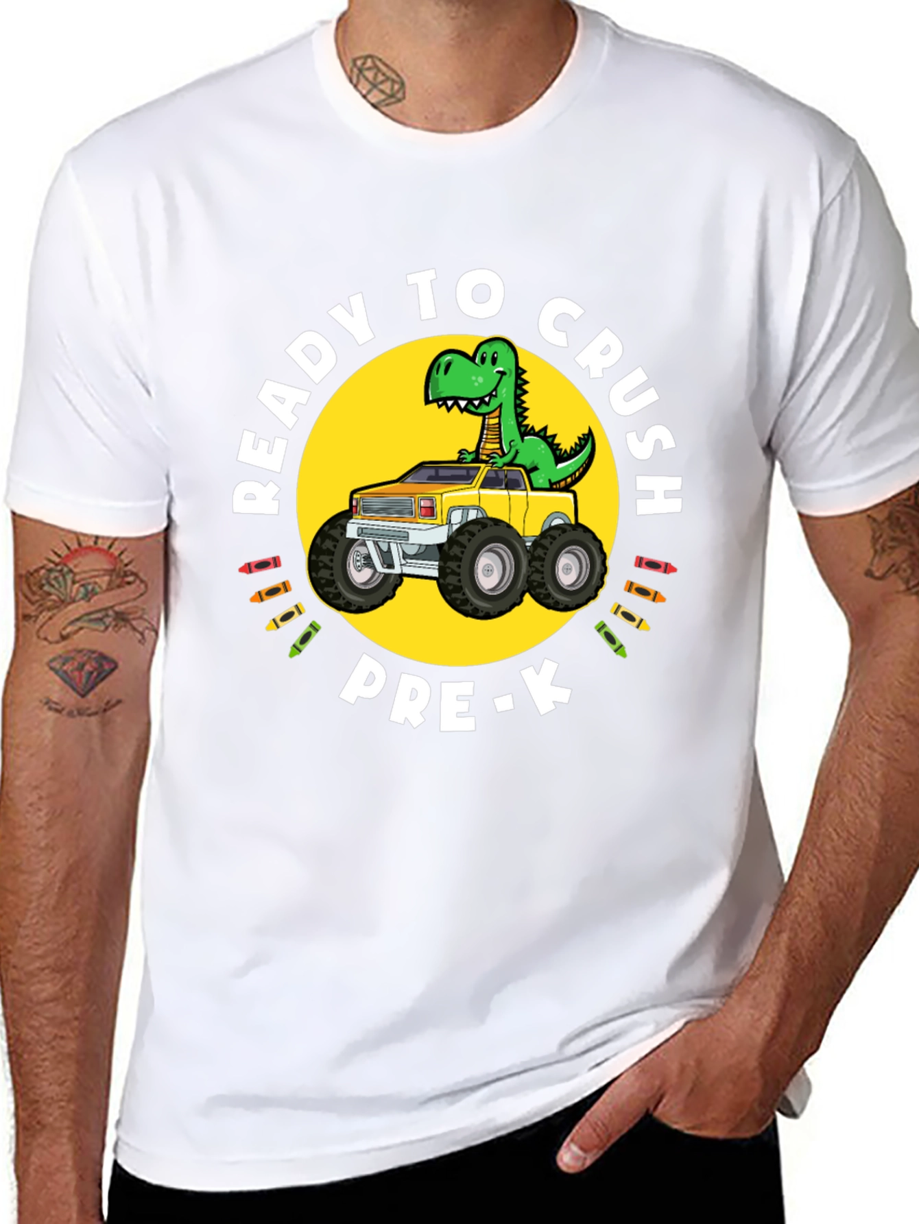 Ready to Crush Pre-K Dinosaur Truck T-Shirt
