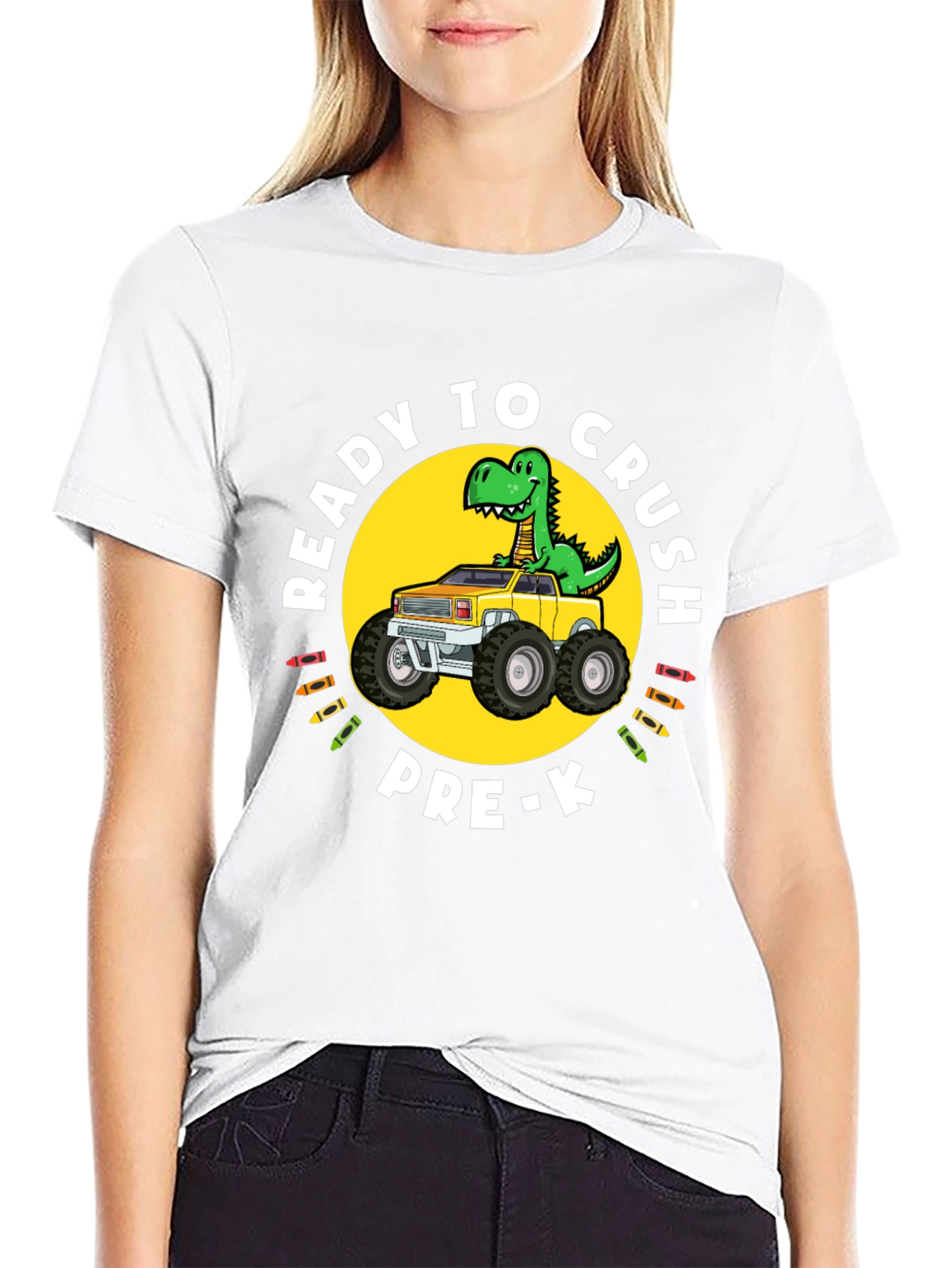 Ready to Crush Pre-K Dinosaur Truck T-Shirt