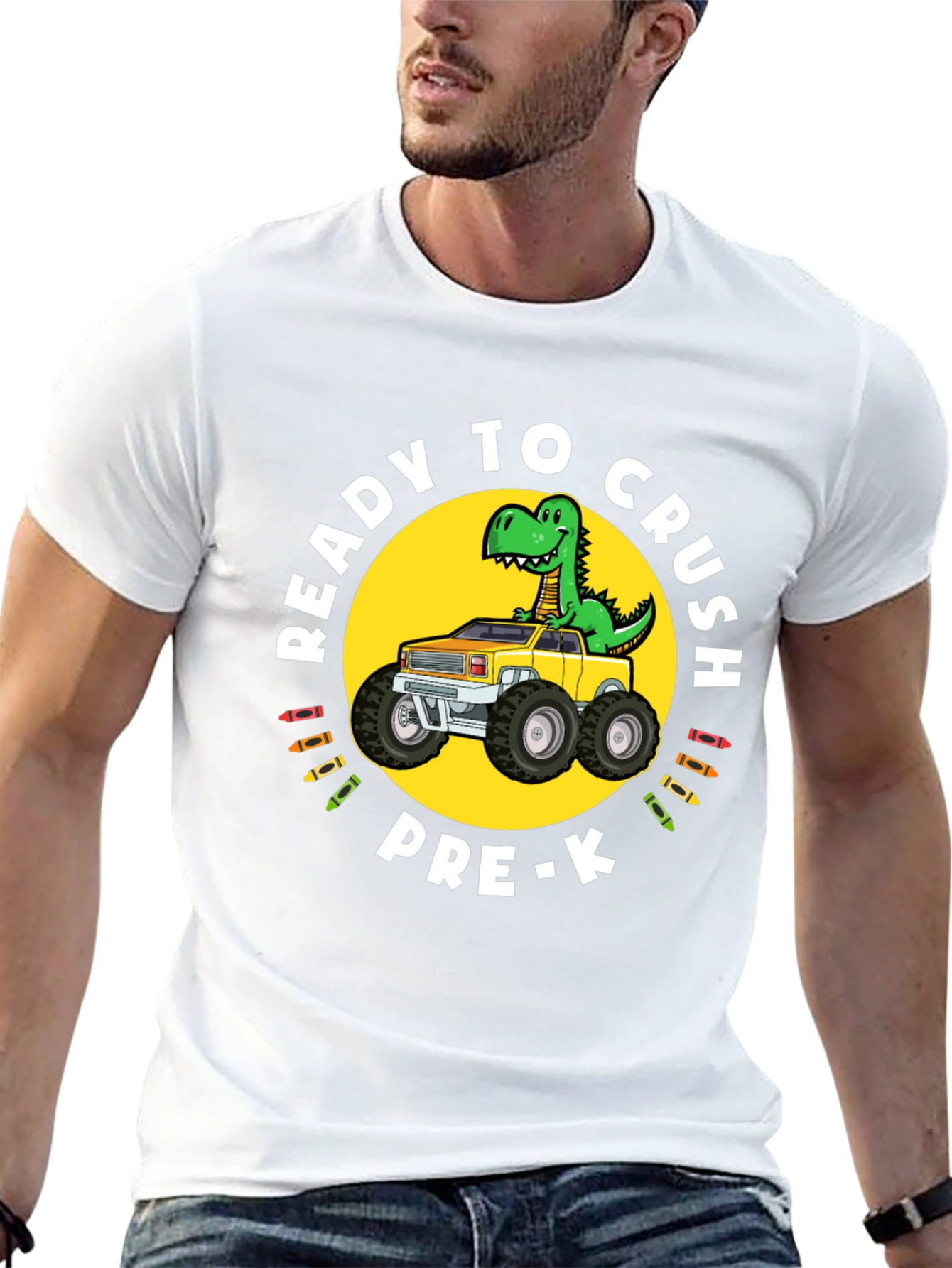 Ready to Crush Pre-K Dinosaur Truck T-Shirt