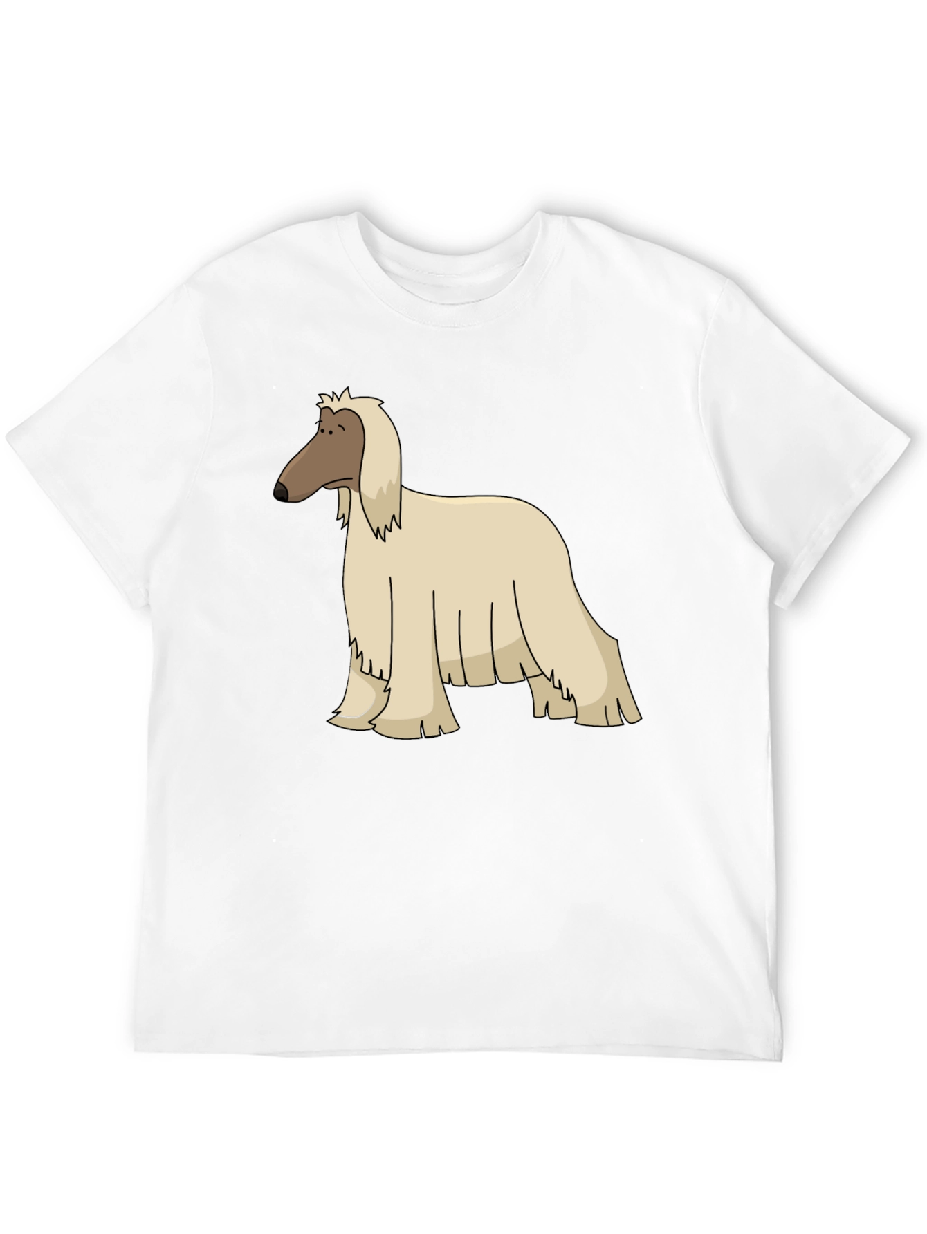 Afghan Hound Cartoon Black T-Shirt