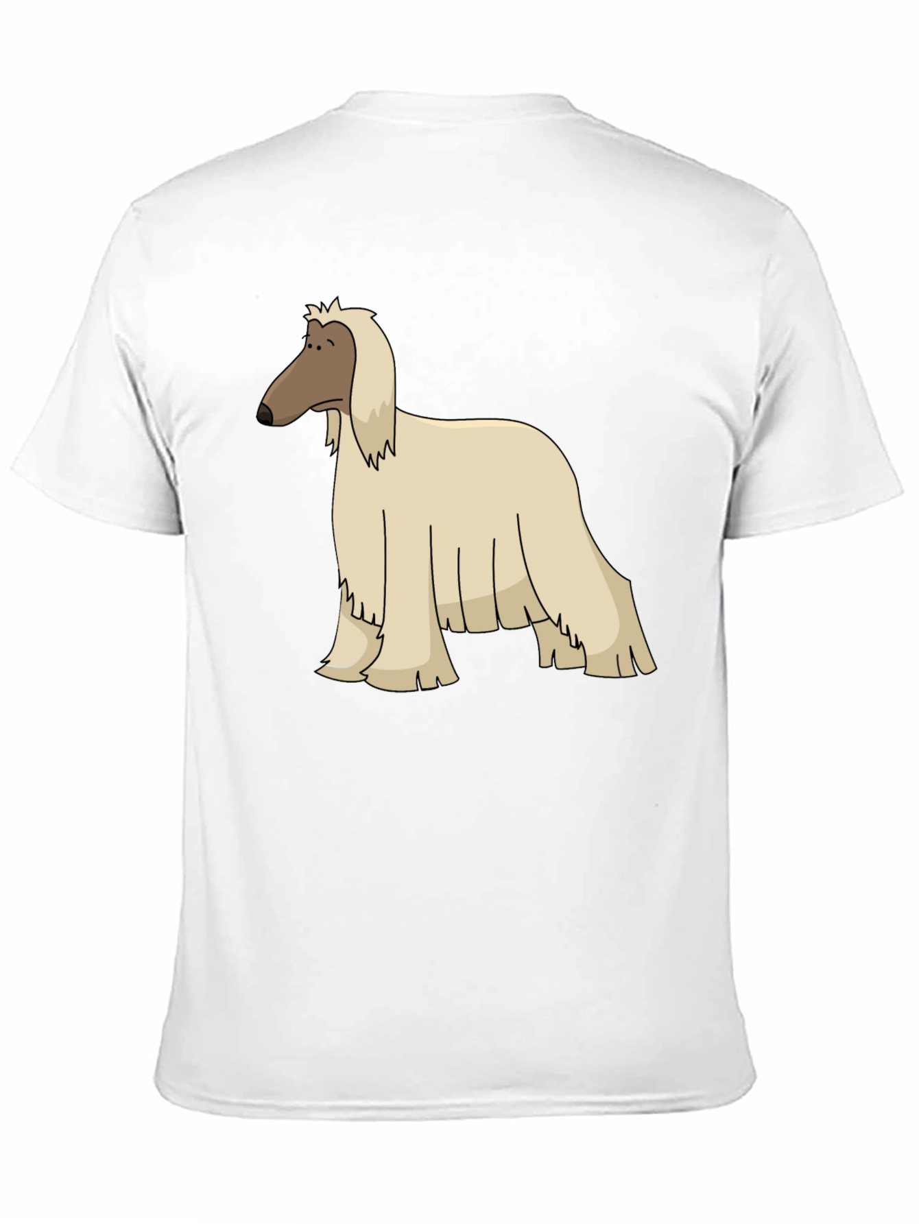 Afghan Hound Cartoon Black T-Shirt