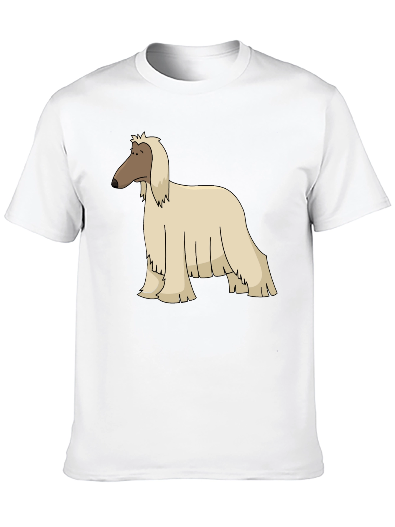 Afghan Hound Cartoon Black T-Shirt