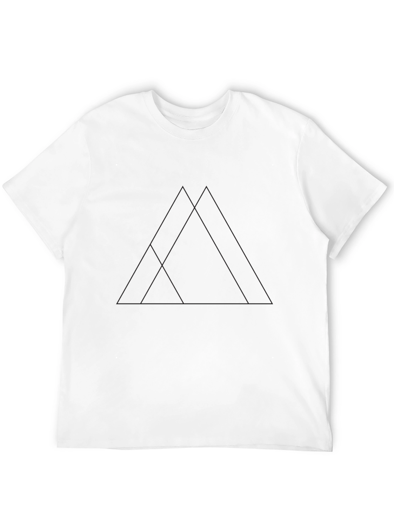 Minimalist Triangle Graphic Black T-Shirt