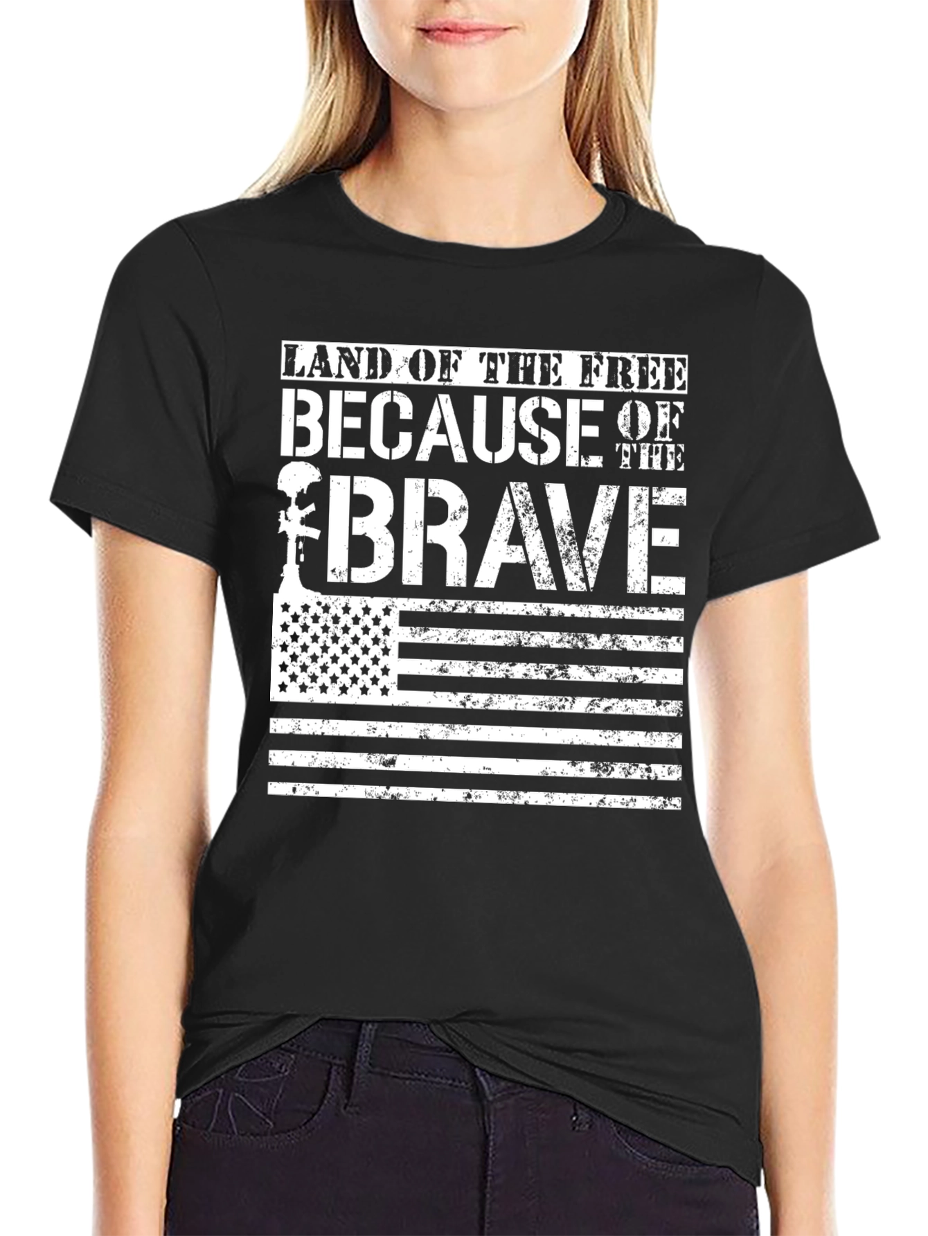 Land of the Free Brave T-Shirt USA Flag
