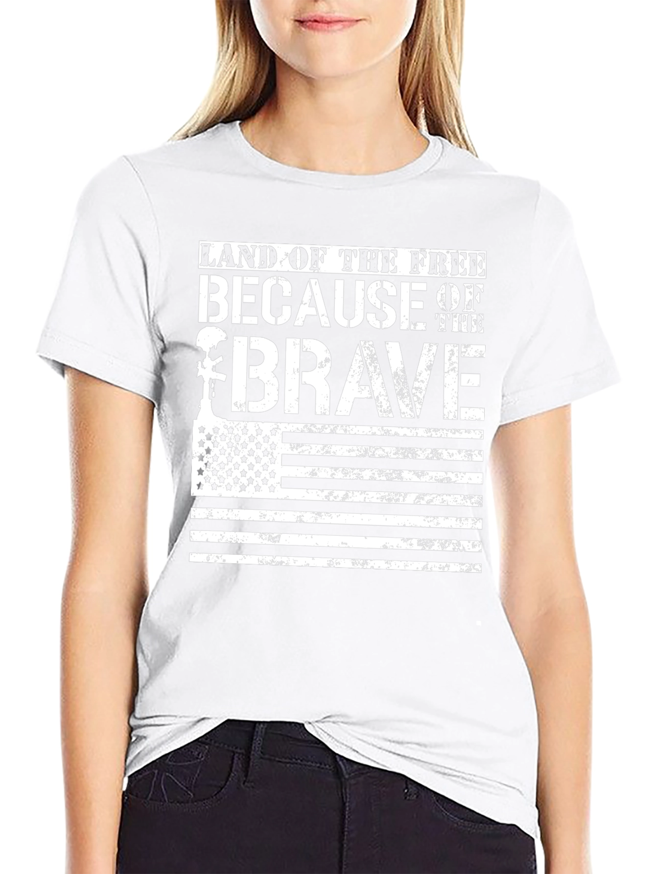 Land of the Free Brave T-Shirt USA Flag