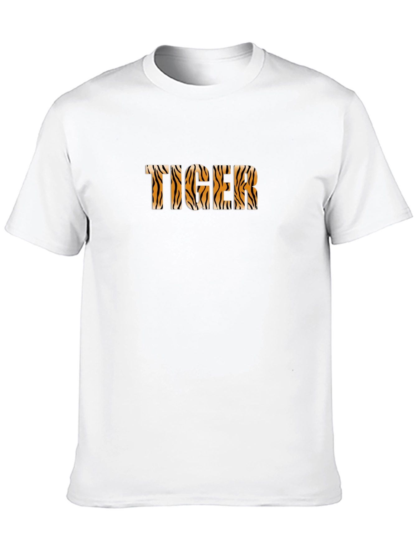 Tiger Print Graphic Tee - Unisex Black Cotton T-Shirt