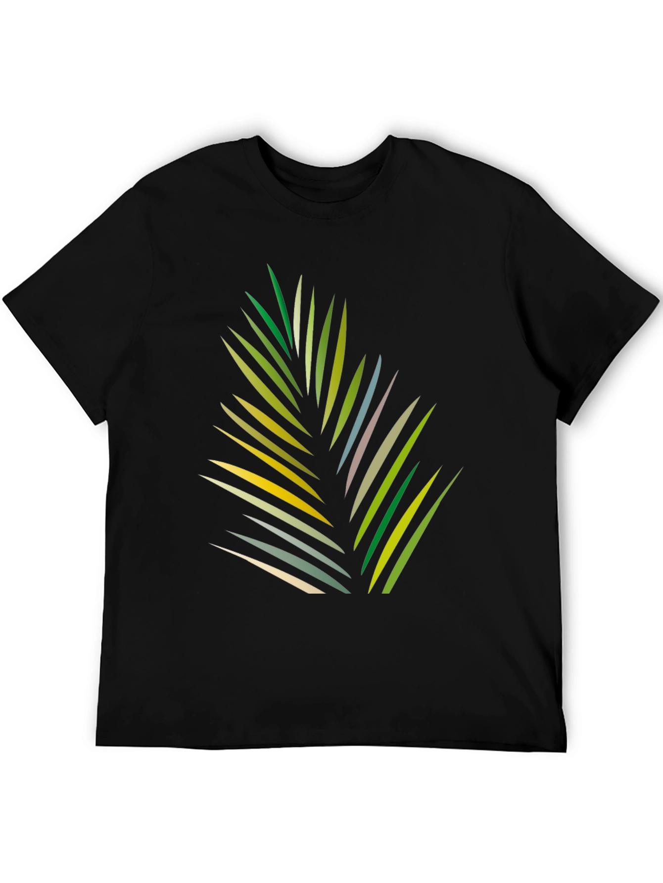 Tropical Leaf Graphic Black T-Shirt