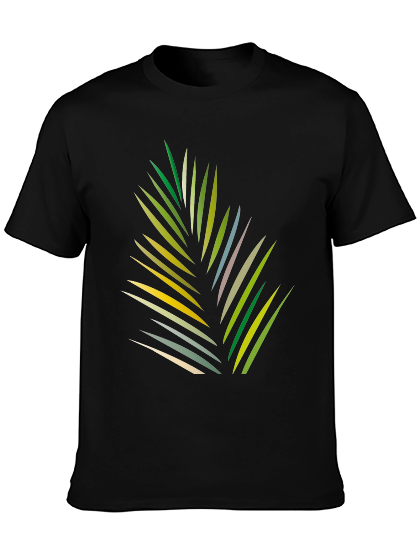 Tropical Leaf Graphic Black T-Shirt