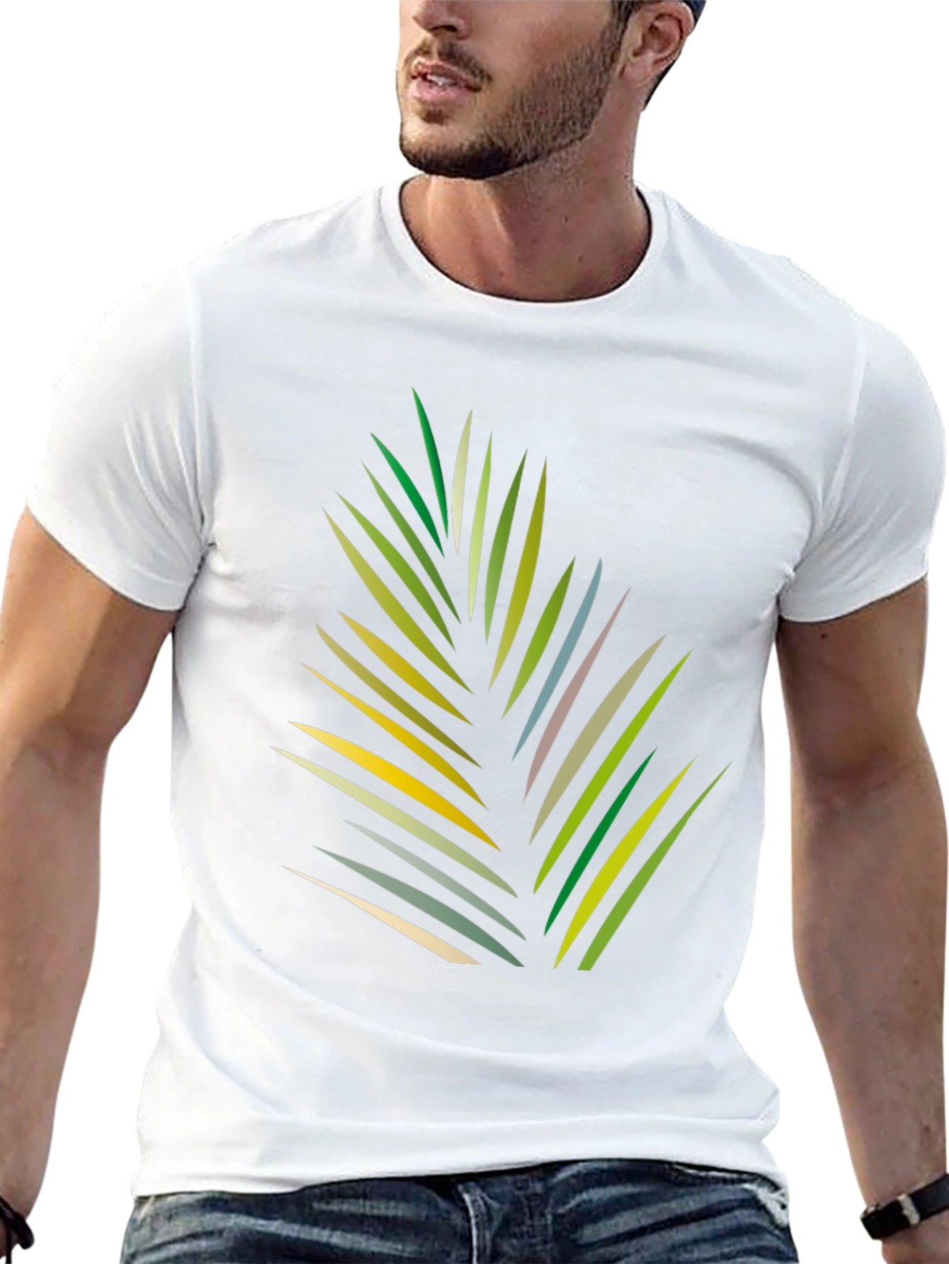Tropical Leaf Graphic Black T-Shirt
