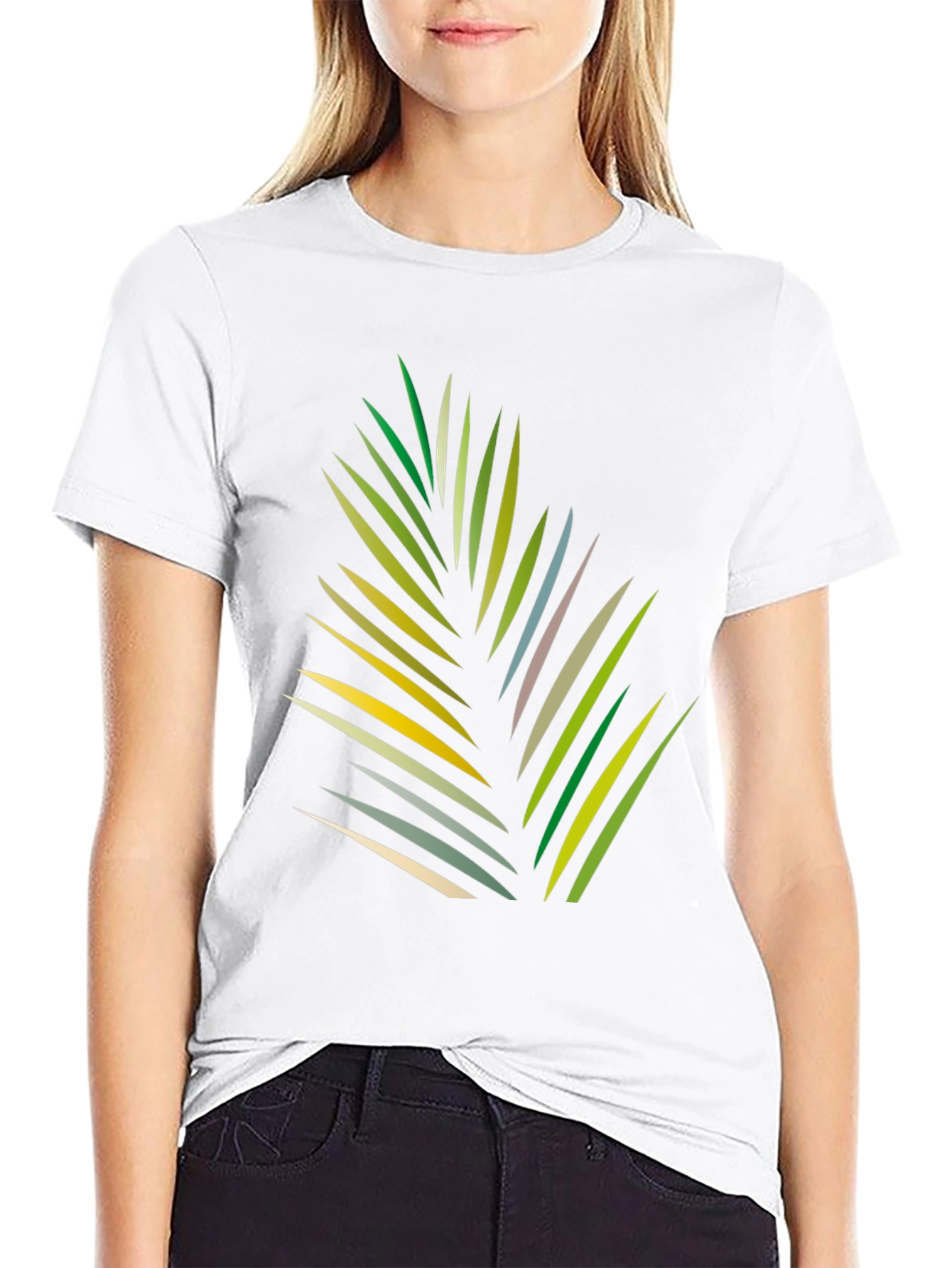 Tropical Leaf Graphic Black T-Shirt