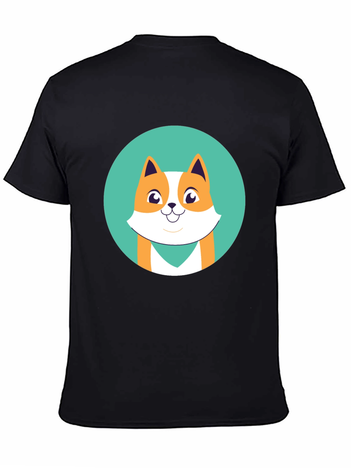 Cute Cartoon Fox Graphic Tee - Black Unisex T-Shirt