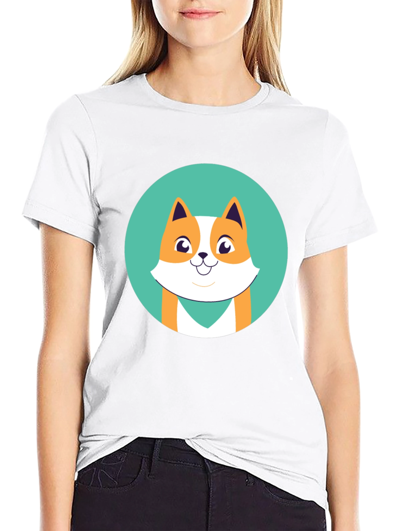 Cute Cartoon Fox Graphic Tee - Black Unisex T-Shirt