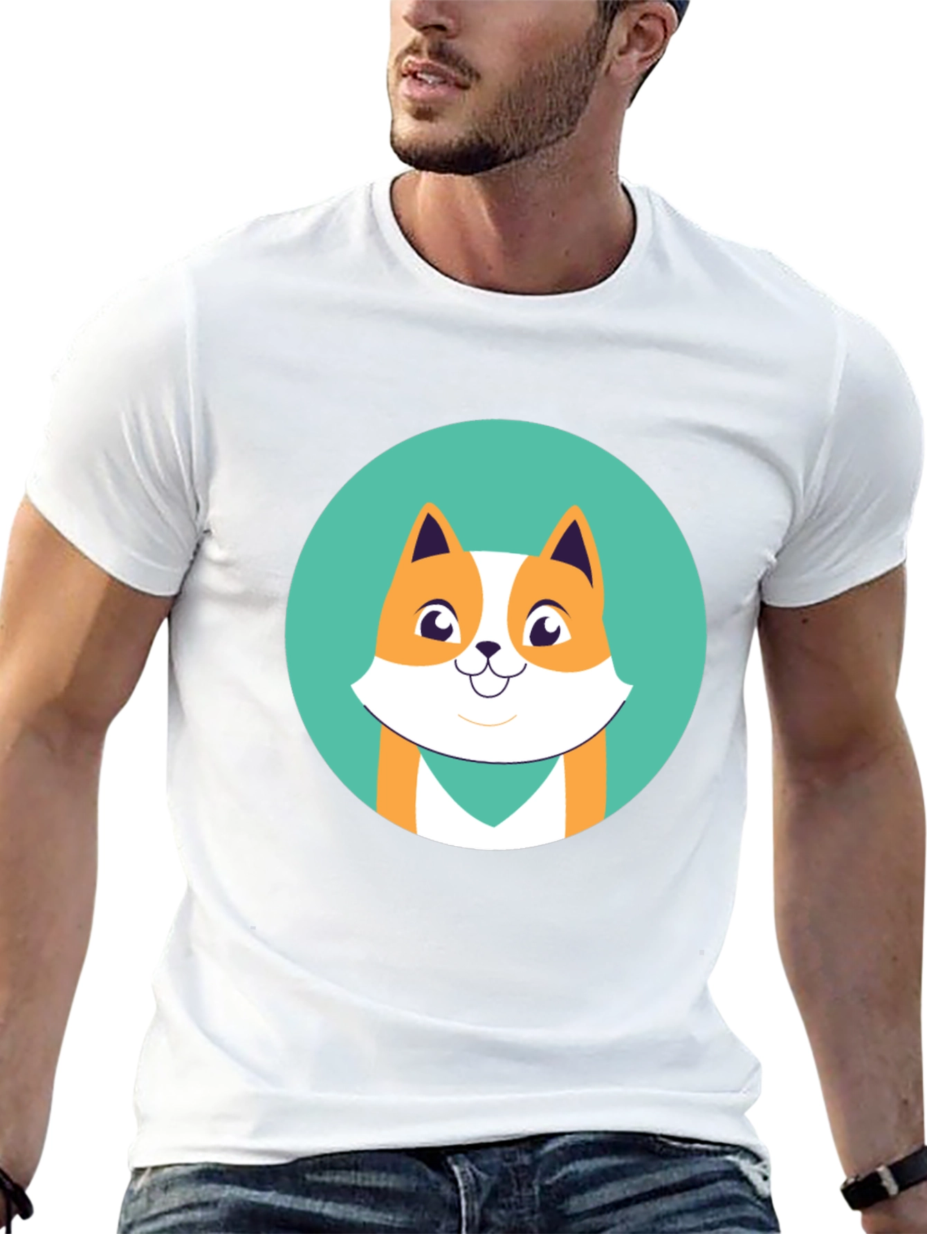 Cute Cartoon Fox Graphic Tee - Black Unisex T-Shirt