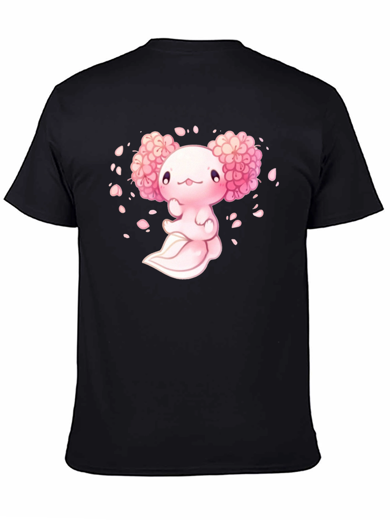 Axolotl Sakura Black T-Shirt