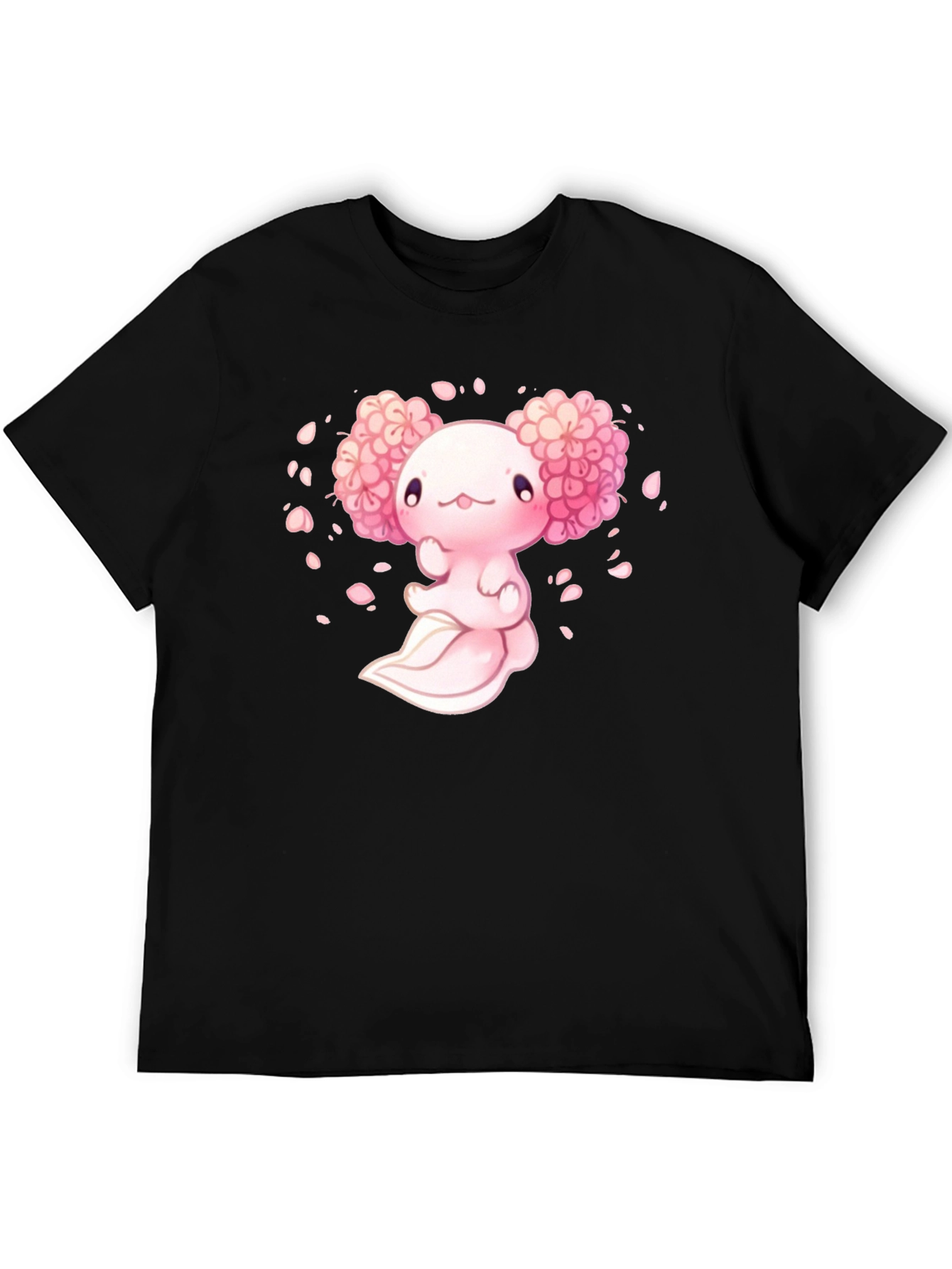 Axolotl Sakura Black T-Shirt