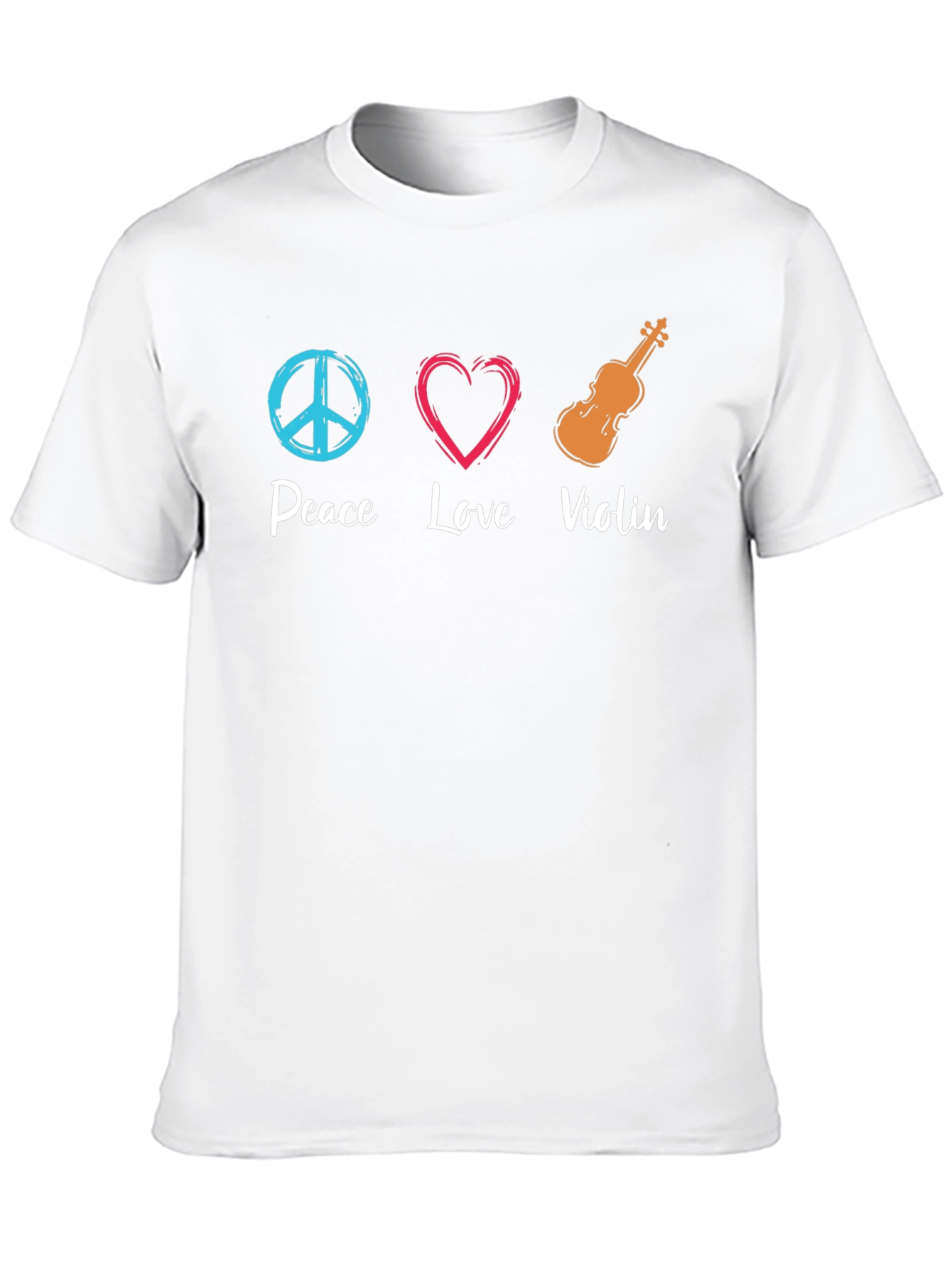 Peace Love Violin Graphic T-Shirt