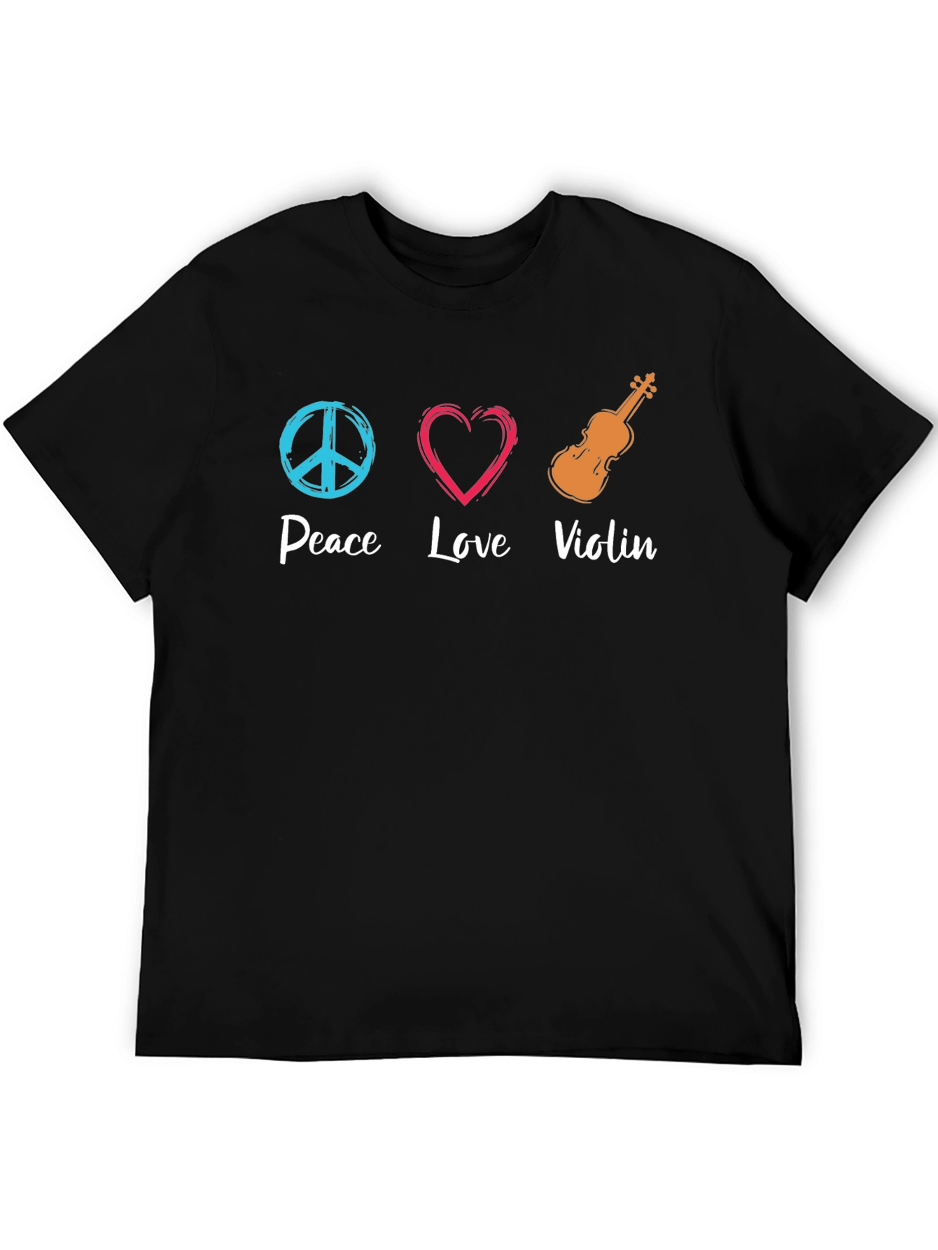 Peace Love Violin Graphic T-Shirt