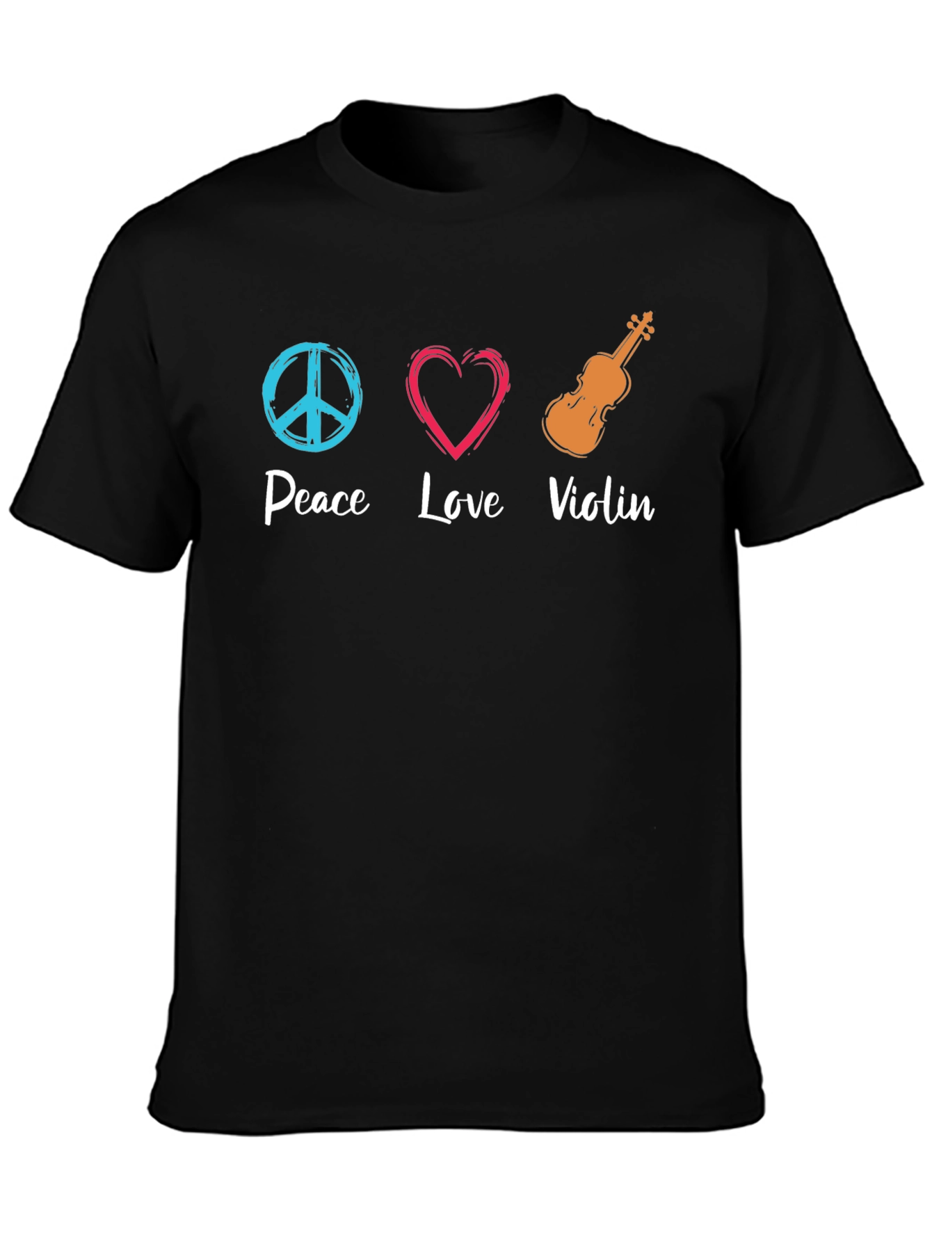 Peace Love Violin Graphic T-Shirt