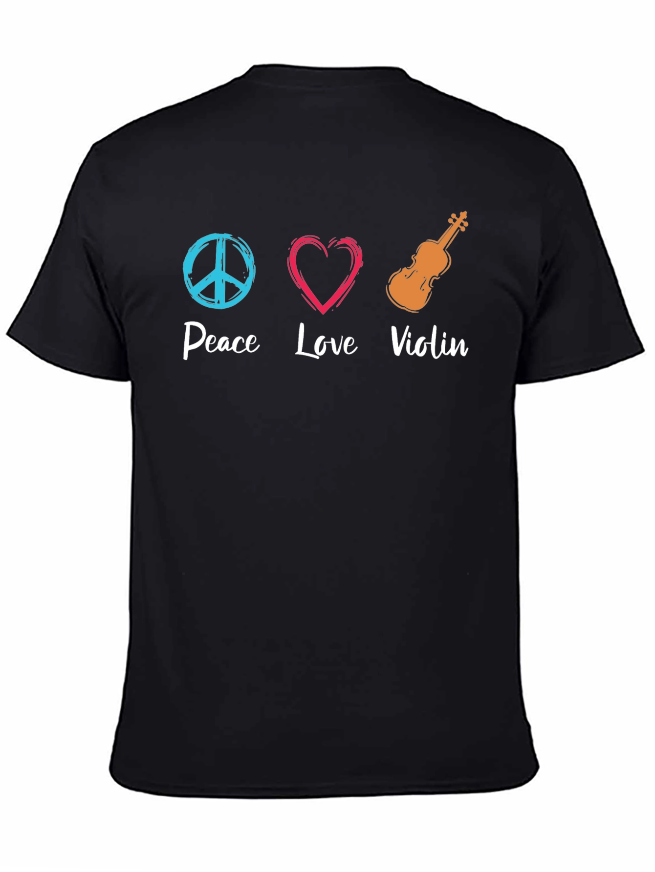 Peace Love Violin Graphic T-Shirt