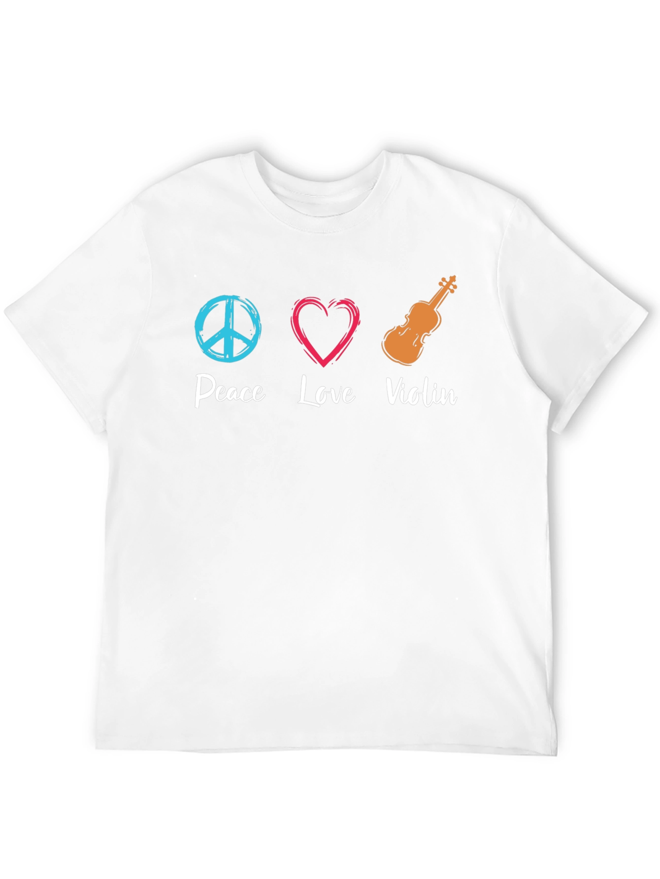 Peace Love Violin Graphic T-Shirt