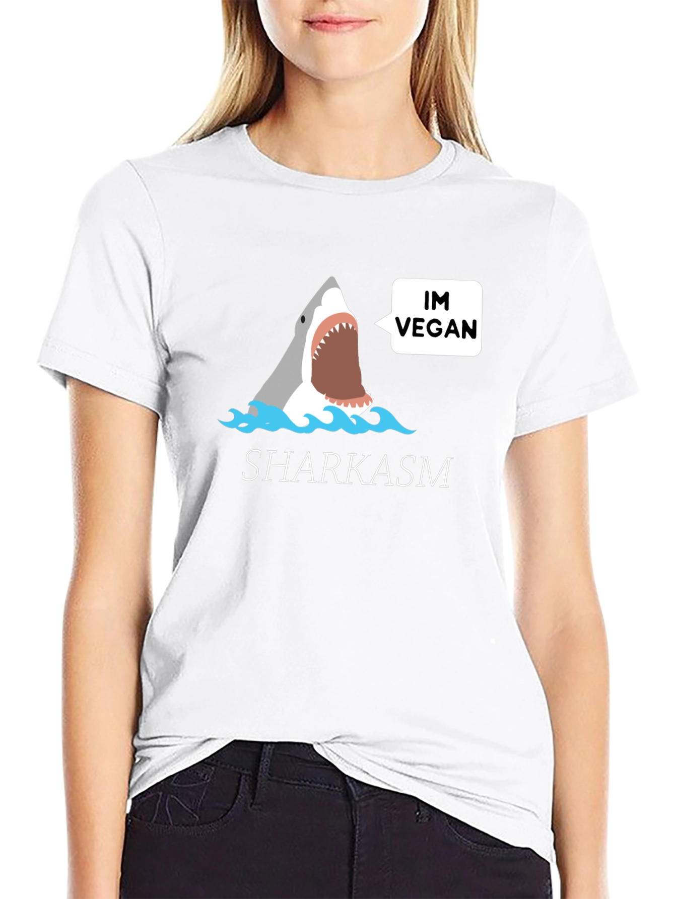 Vegan Shark T-Shirt - Funny Sharkasm Tee