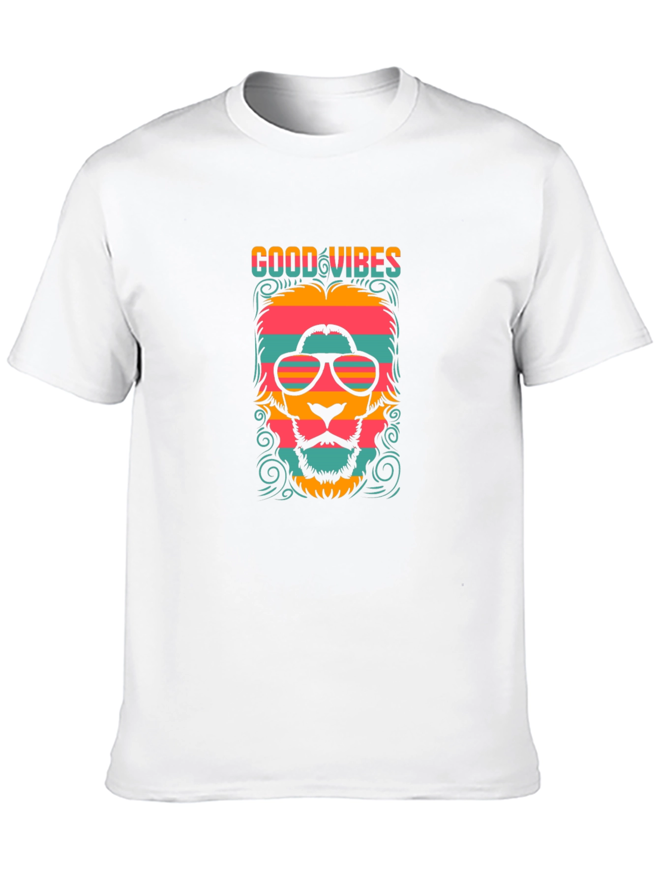 Good Vibes Retro Lion Graphic Tee - Black