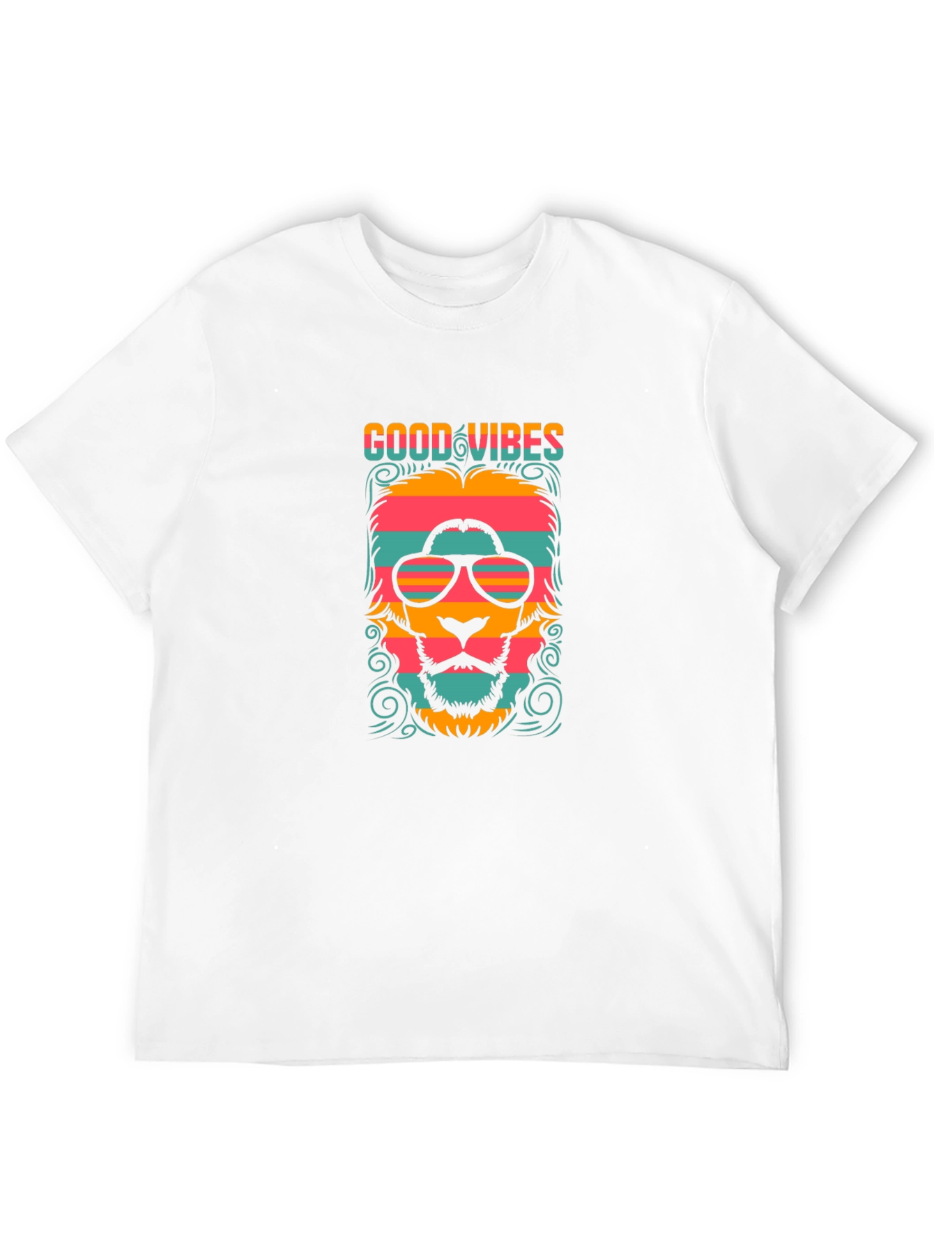 Good Vibes Retro Lion Graphic Tee - Black
