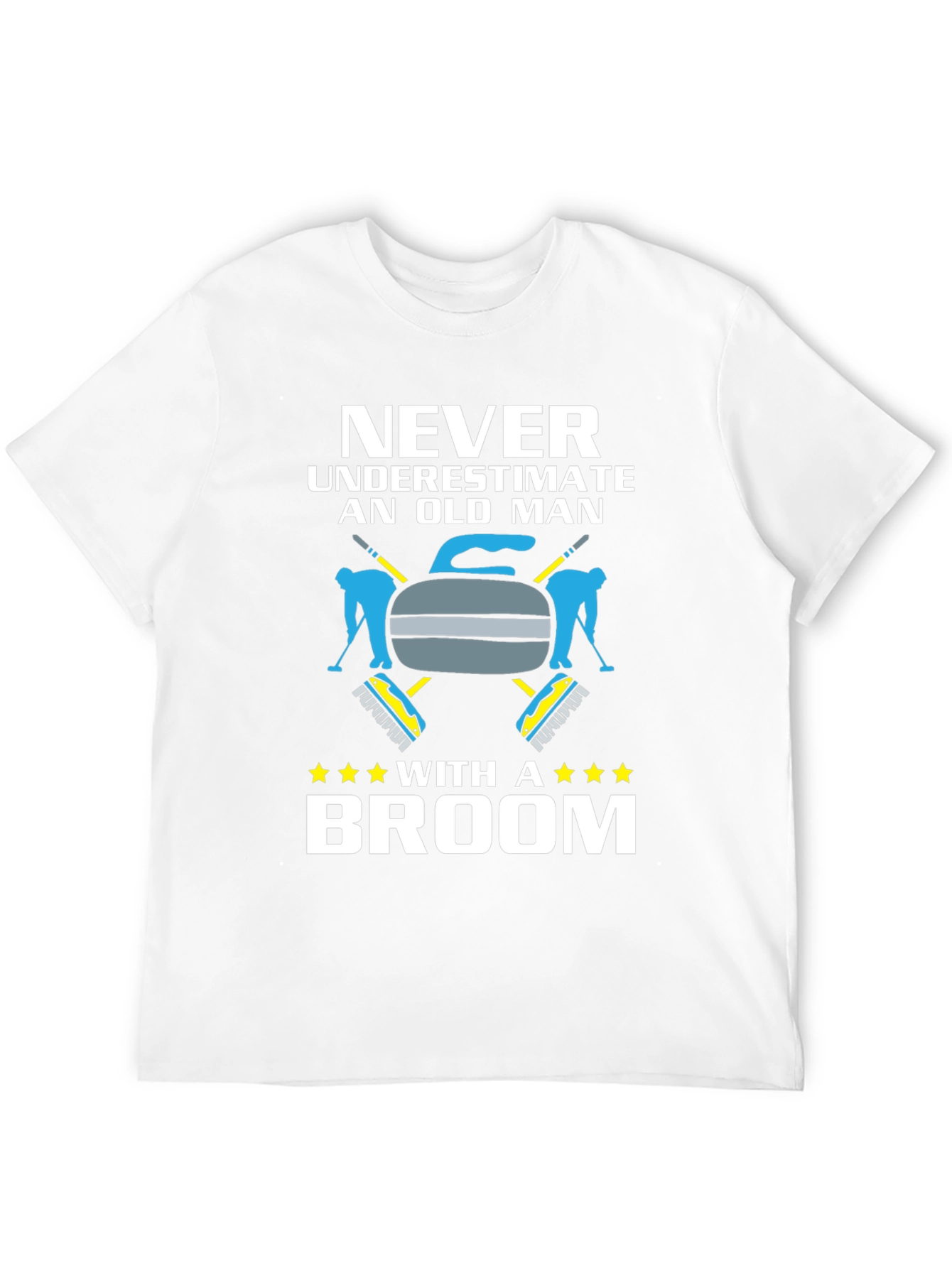 Never Underestimate Old Man With Broom T-Shirt