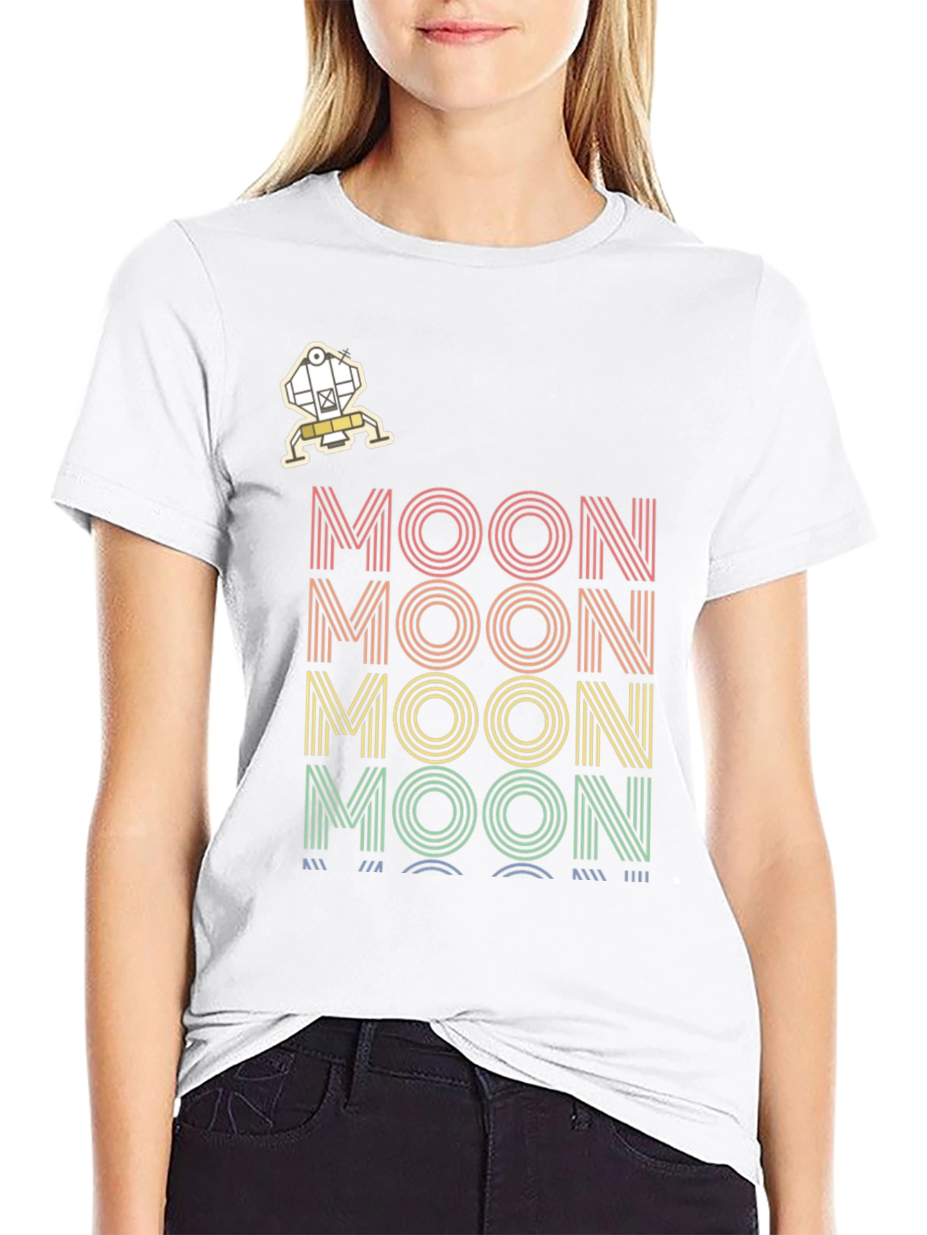Retro MOON Graphic Tee - Space Enthusiast T-Shirt